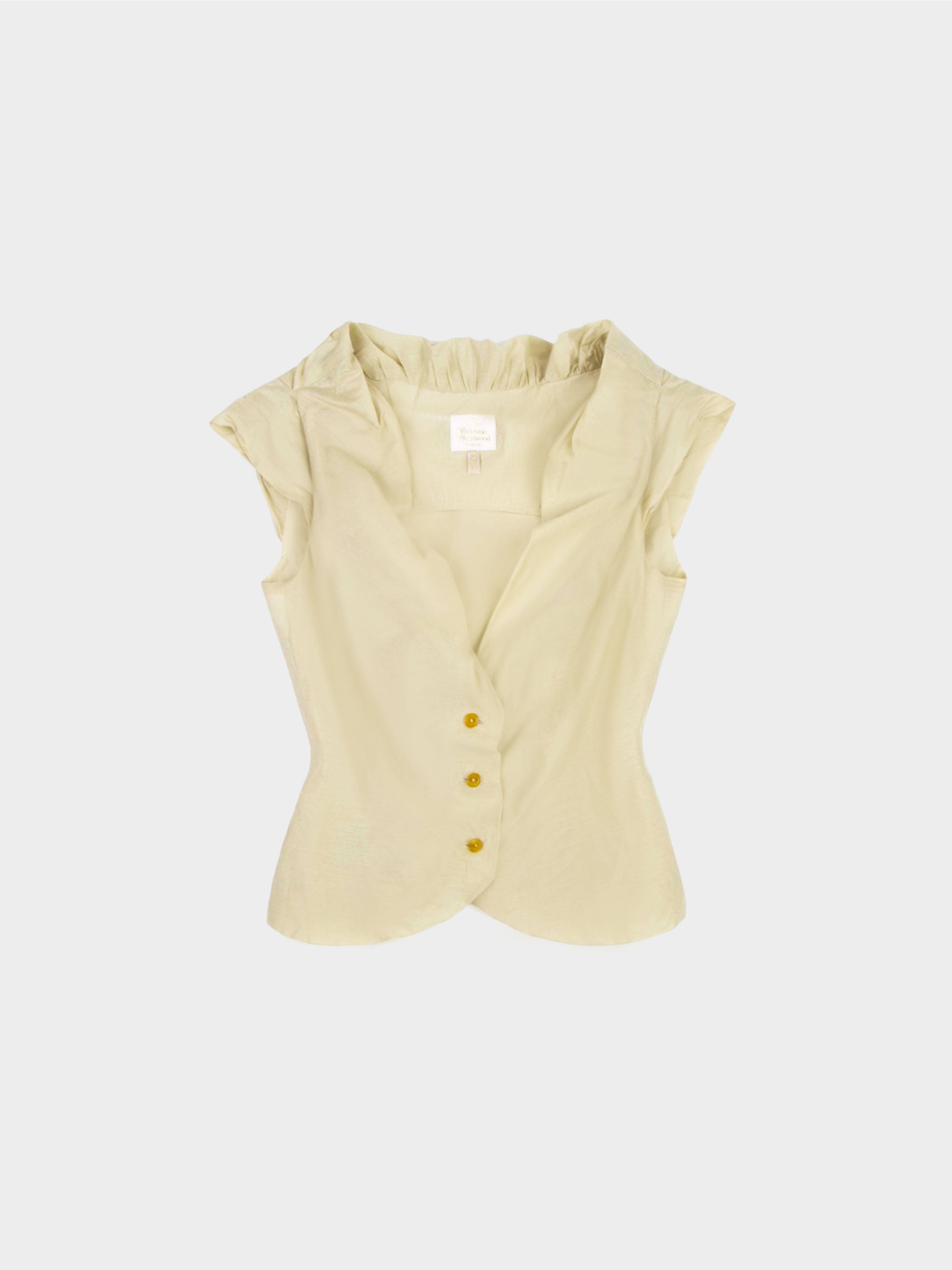 Vivienne Westwood 2000s Beige Shirring Switching Vest