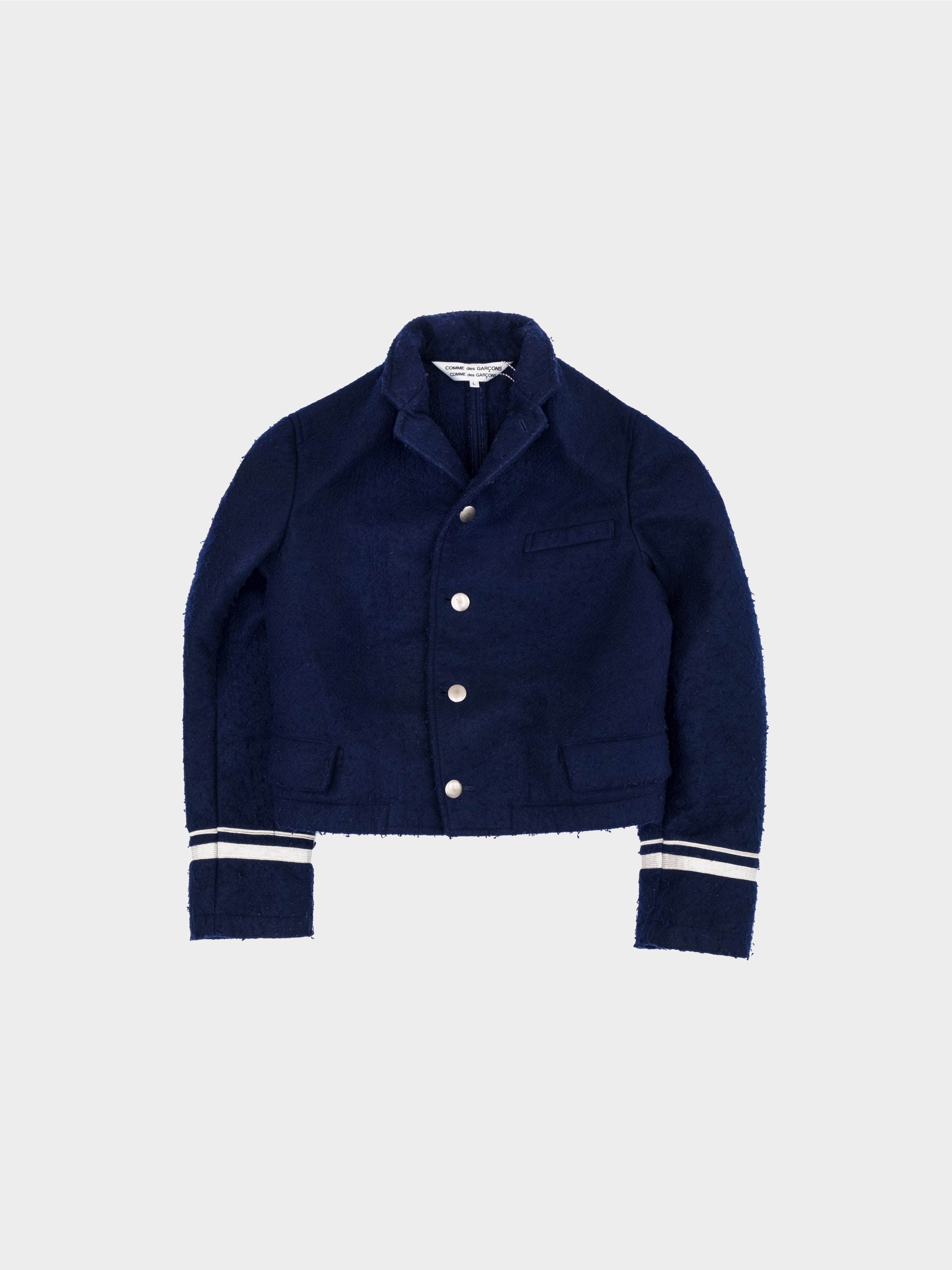 Comme des Garçons 2007 Navy Wool Blazer with Piping