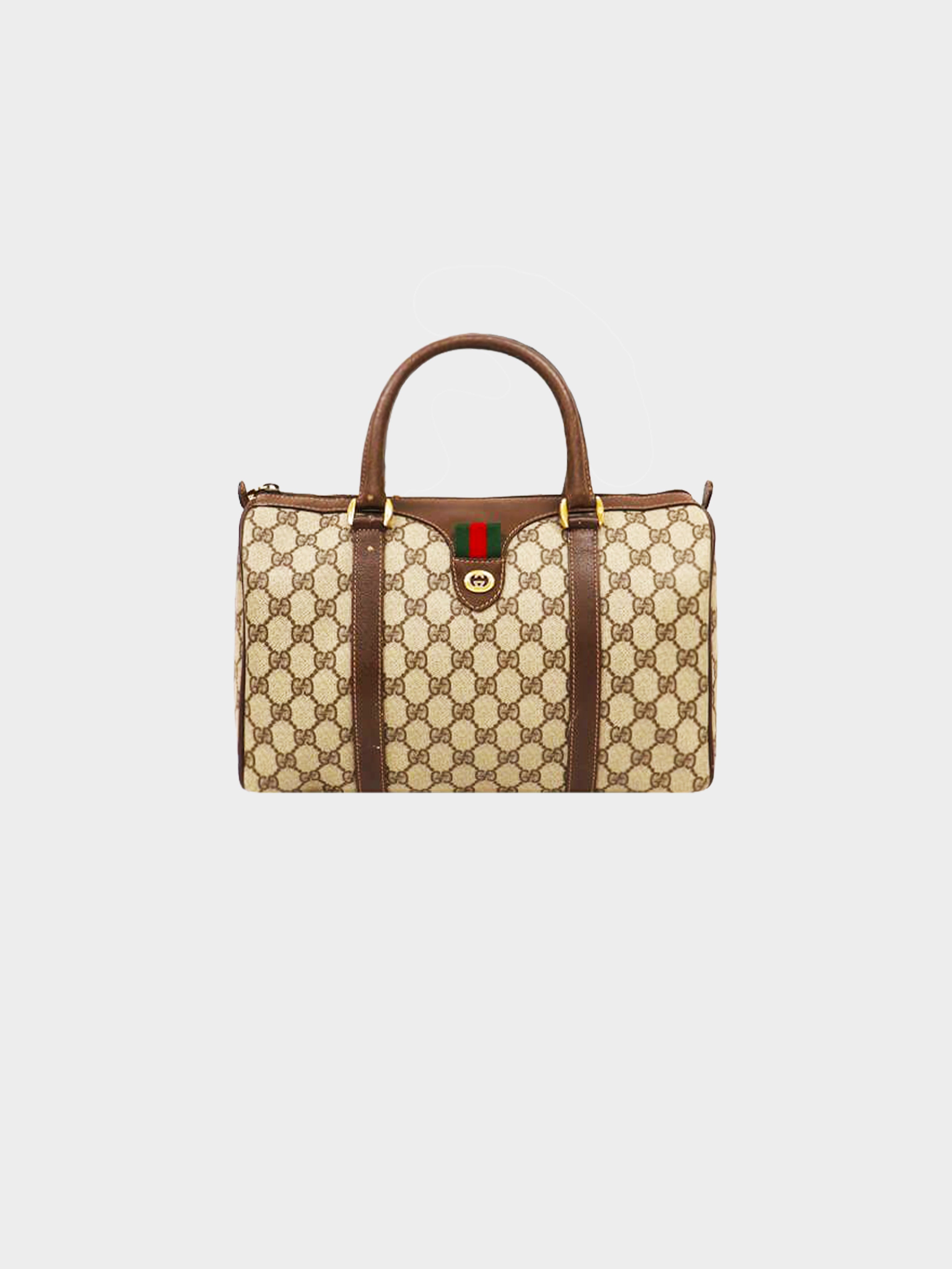 Gucci Vintage 1980’s Brown Monogram Canvas Shoulder Bag
