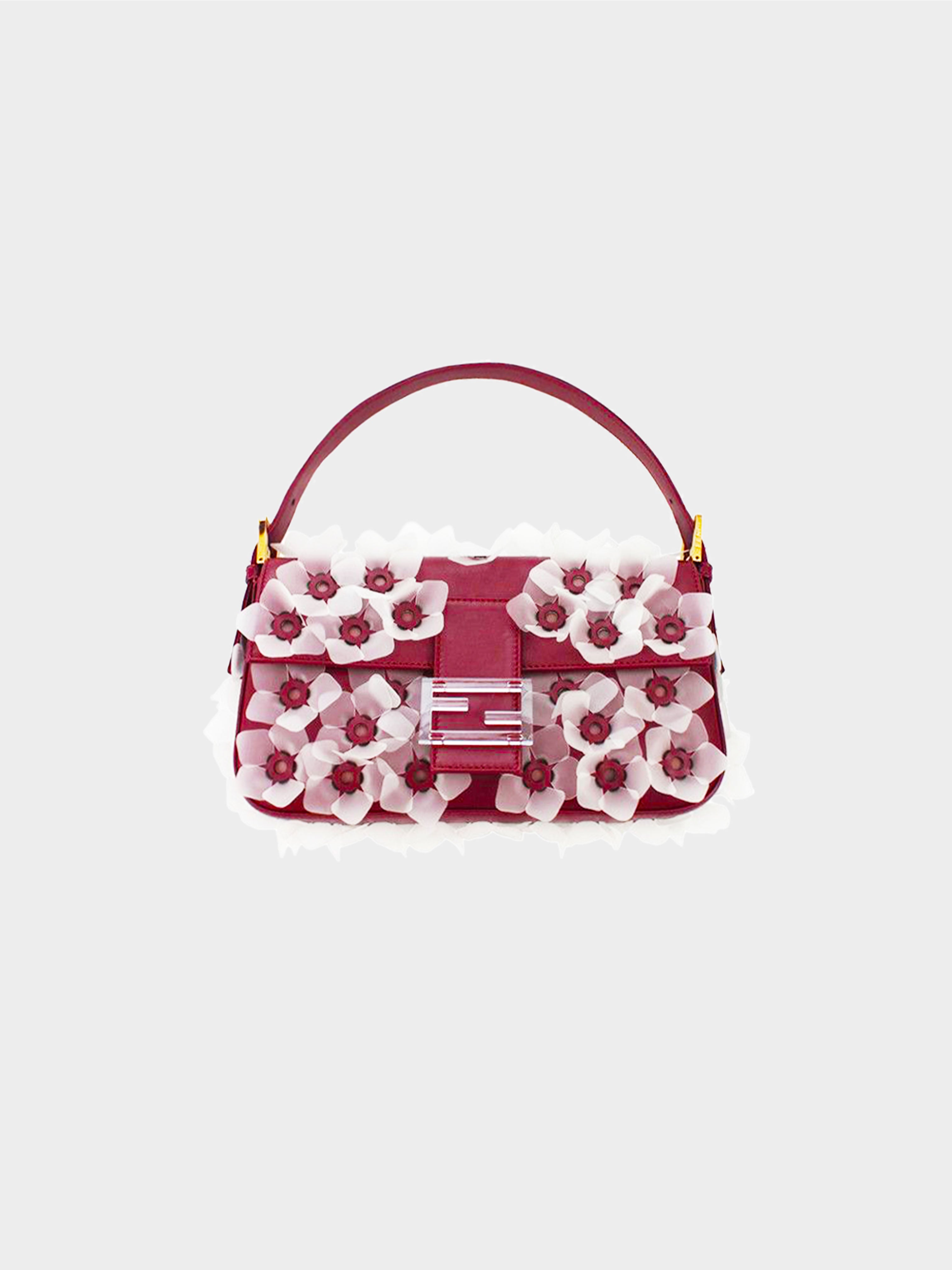 Fendi 2013 Rare Pink Jelly Flower Baguette