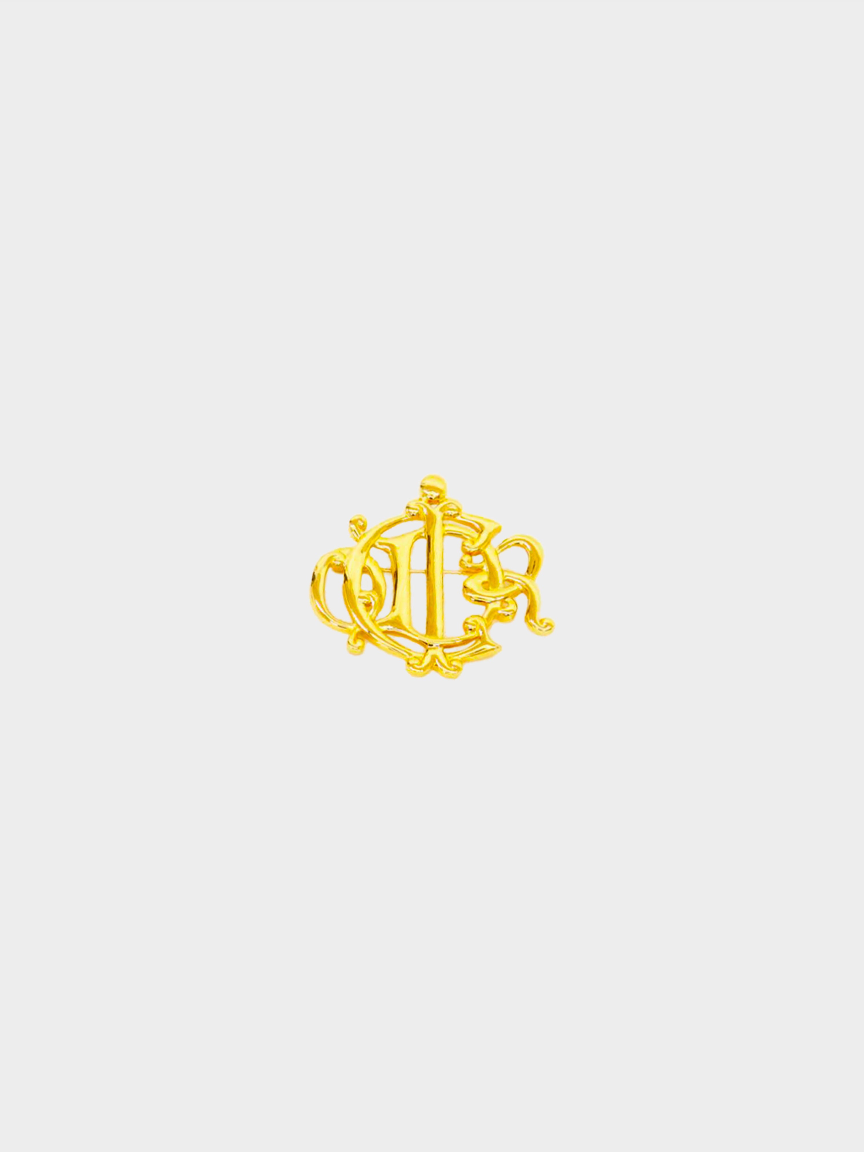 Christian Dior Logo Brooch