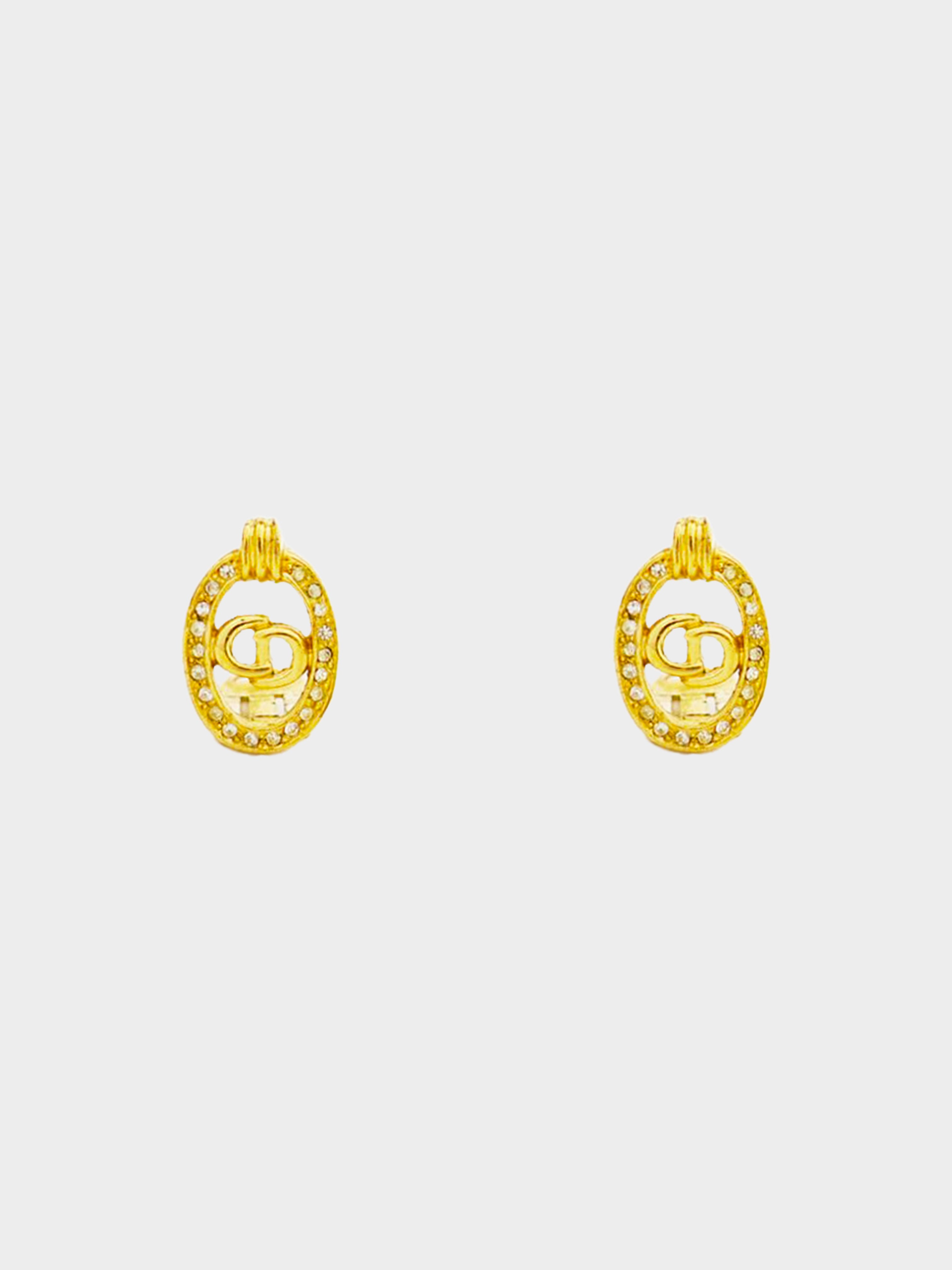 Dior Petit CD Faux Pearls Gold Tone Metal Earrings Dior