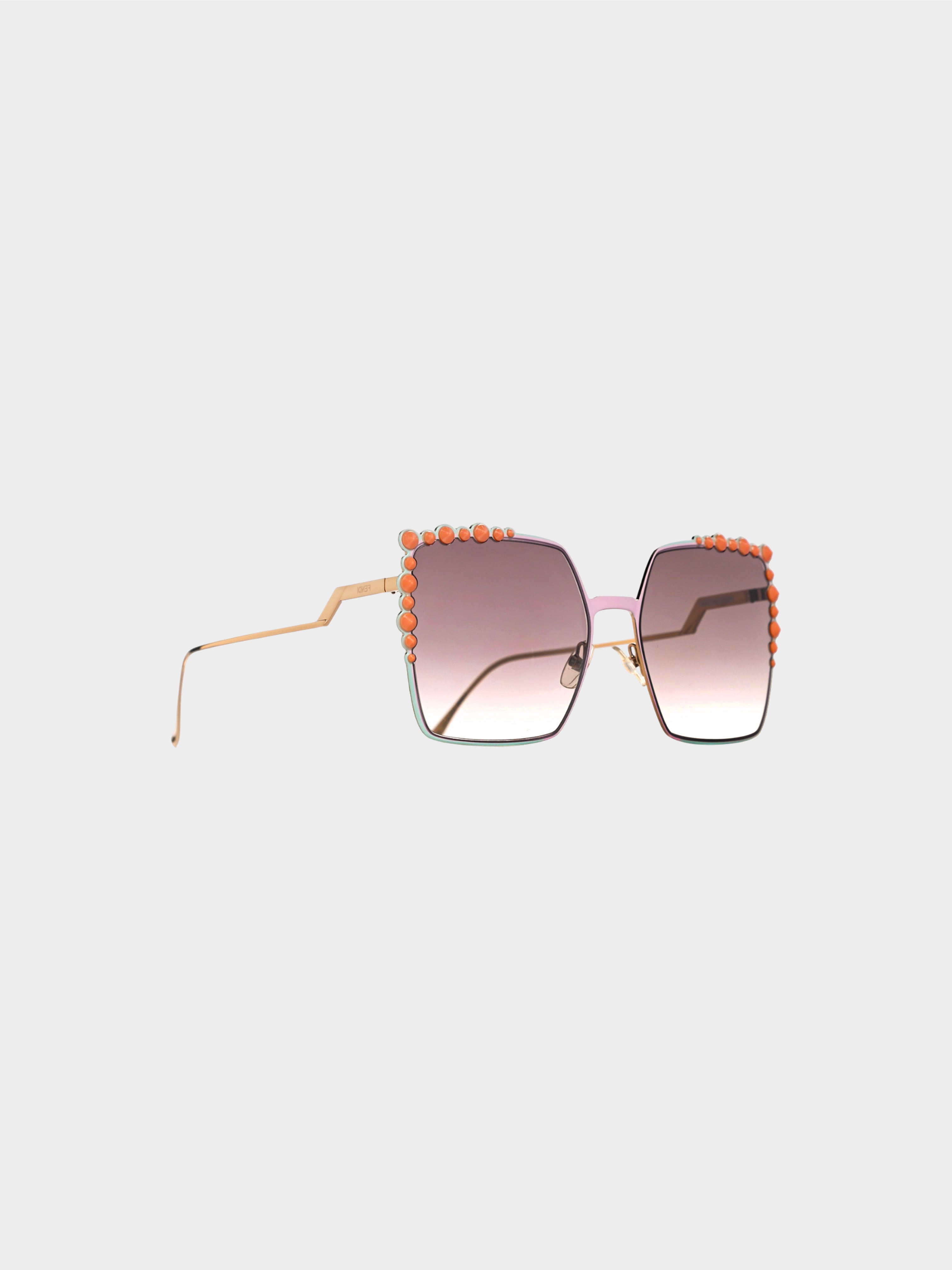 Fendi 2010s Square Dots Oversized Sunglasses