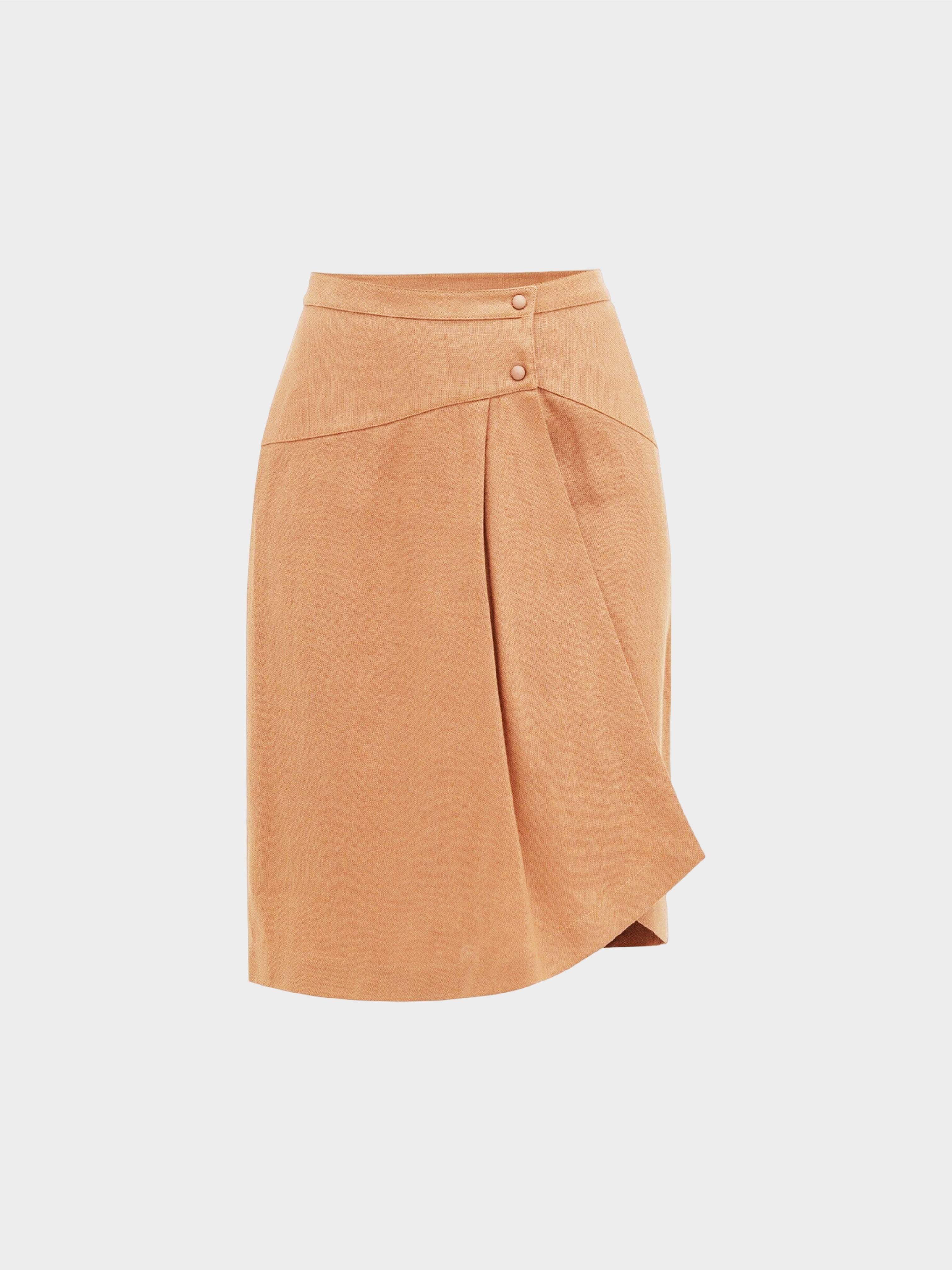 Thierry Mugler 1980s Asymmetrical Beige Linen Wrap Skirt