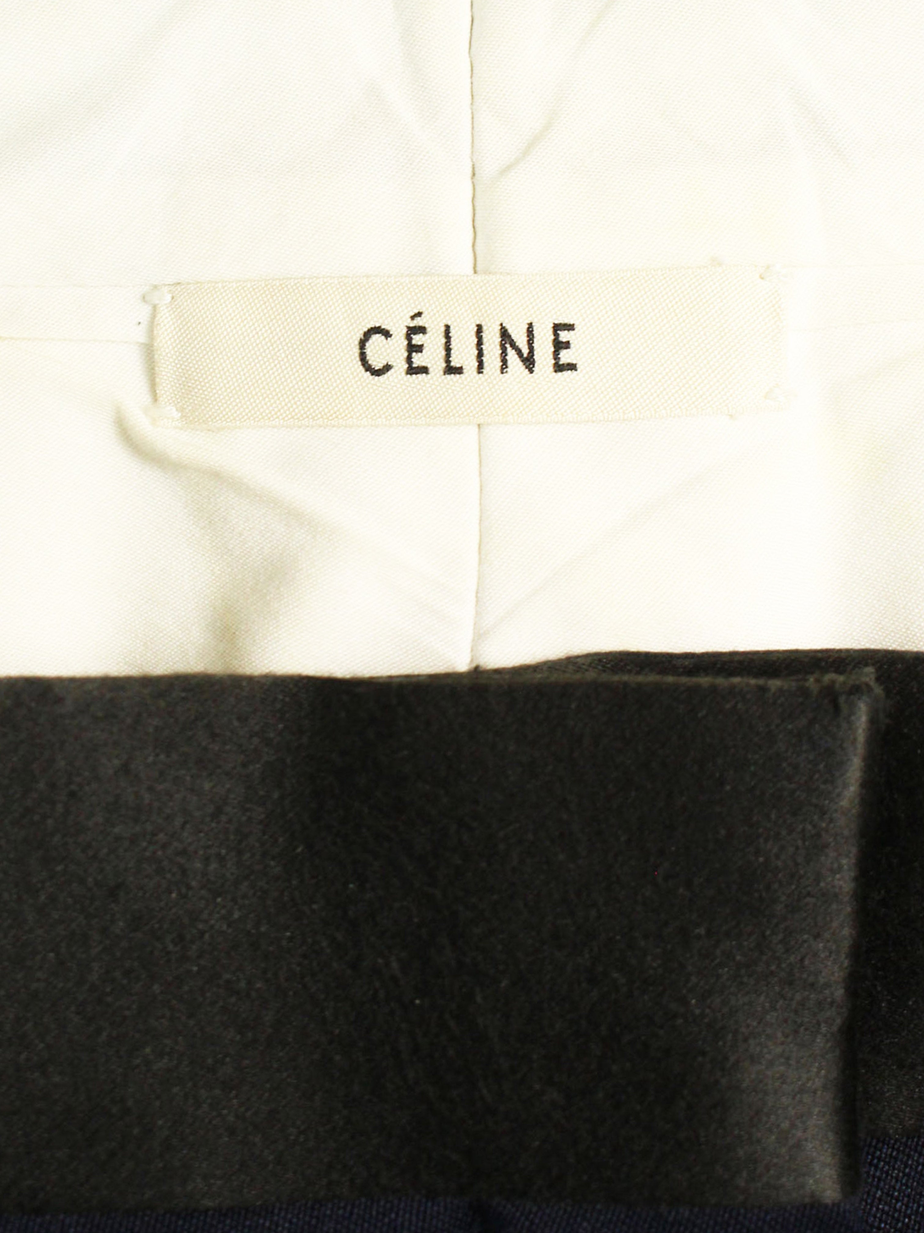 Céline by Phoebe Philo 2000s Navy Blue Stovepipe Trousers