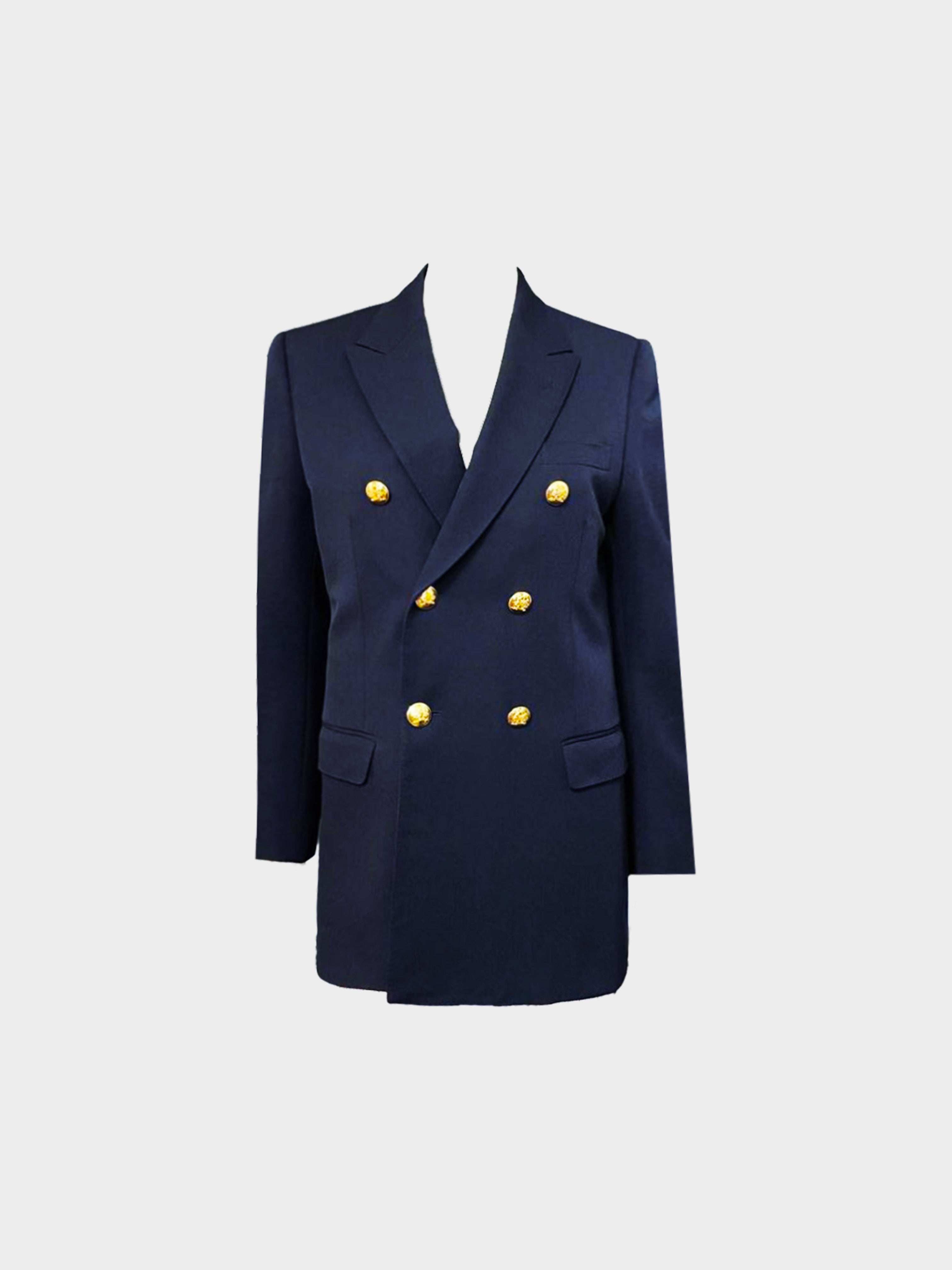 Celine 2020s Navy Double Breasted Long Jacket