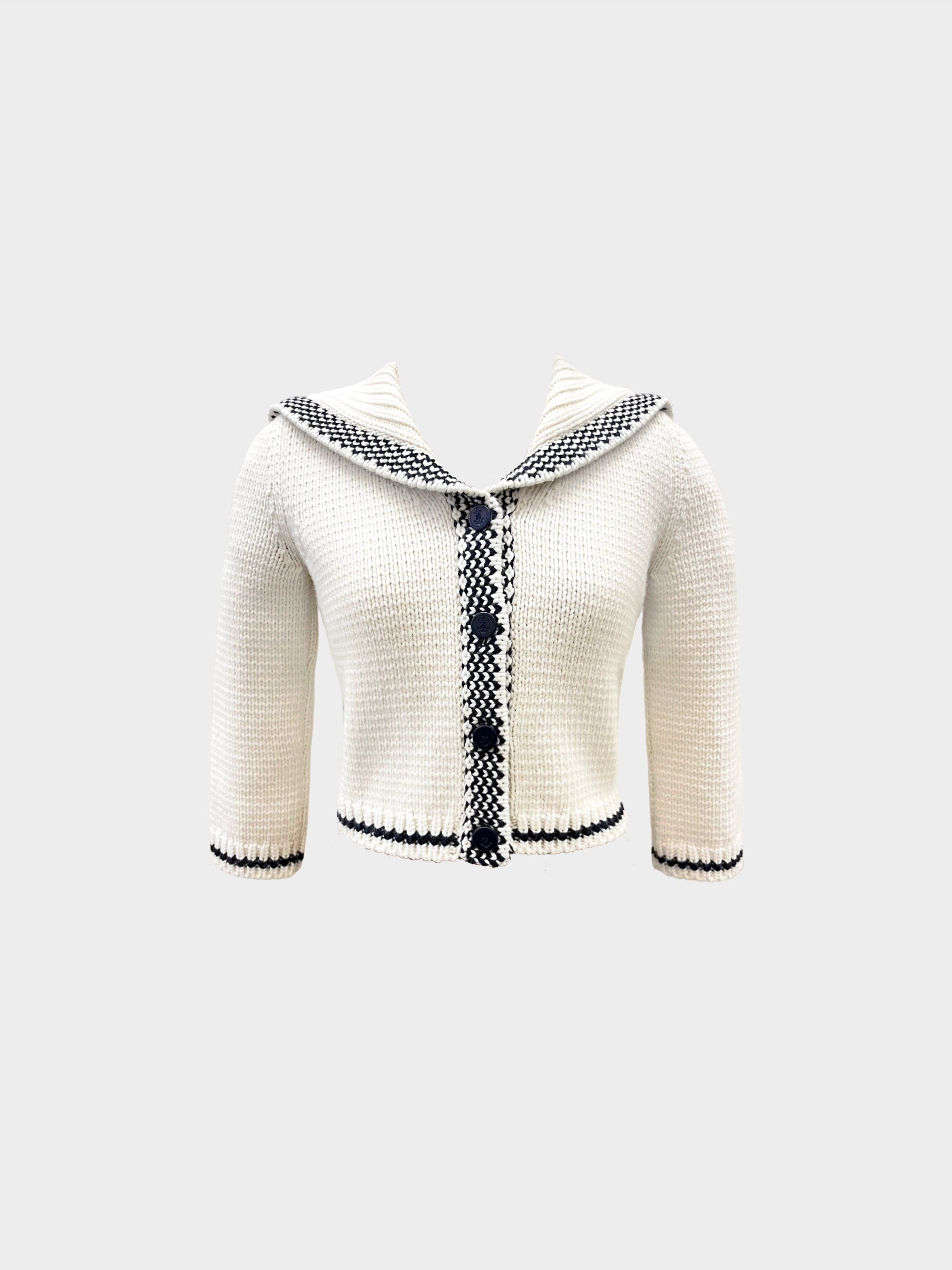 Christian Dior 2021 Mariniere Cashmere Wool Sailor Cardigan