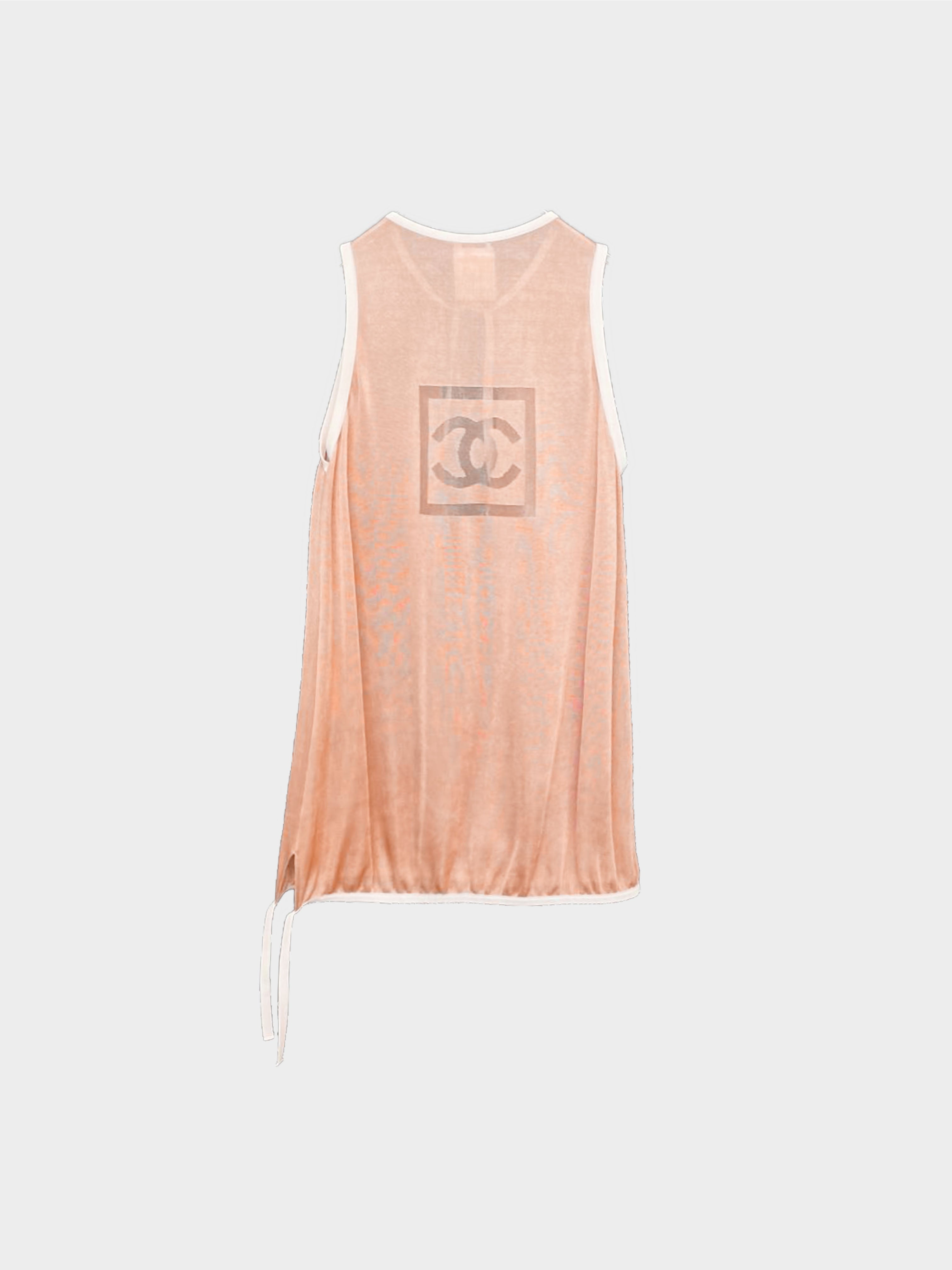 Chanel SS 2003 Sports CC Logo Mesh Tunic TankTop