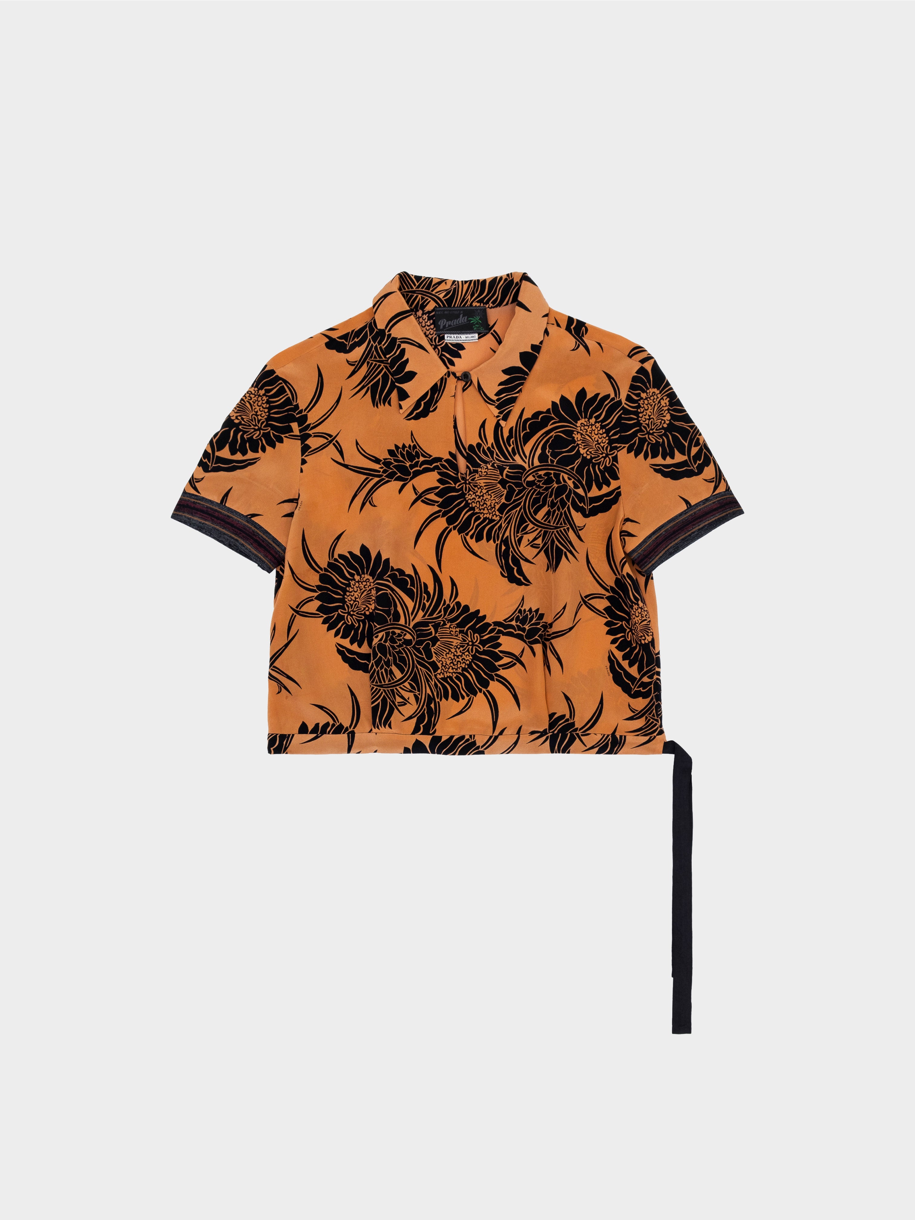 Prada SS 2013 Cropped Tropical Floral Shirt