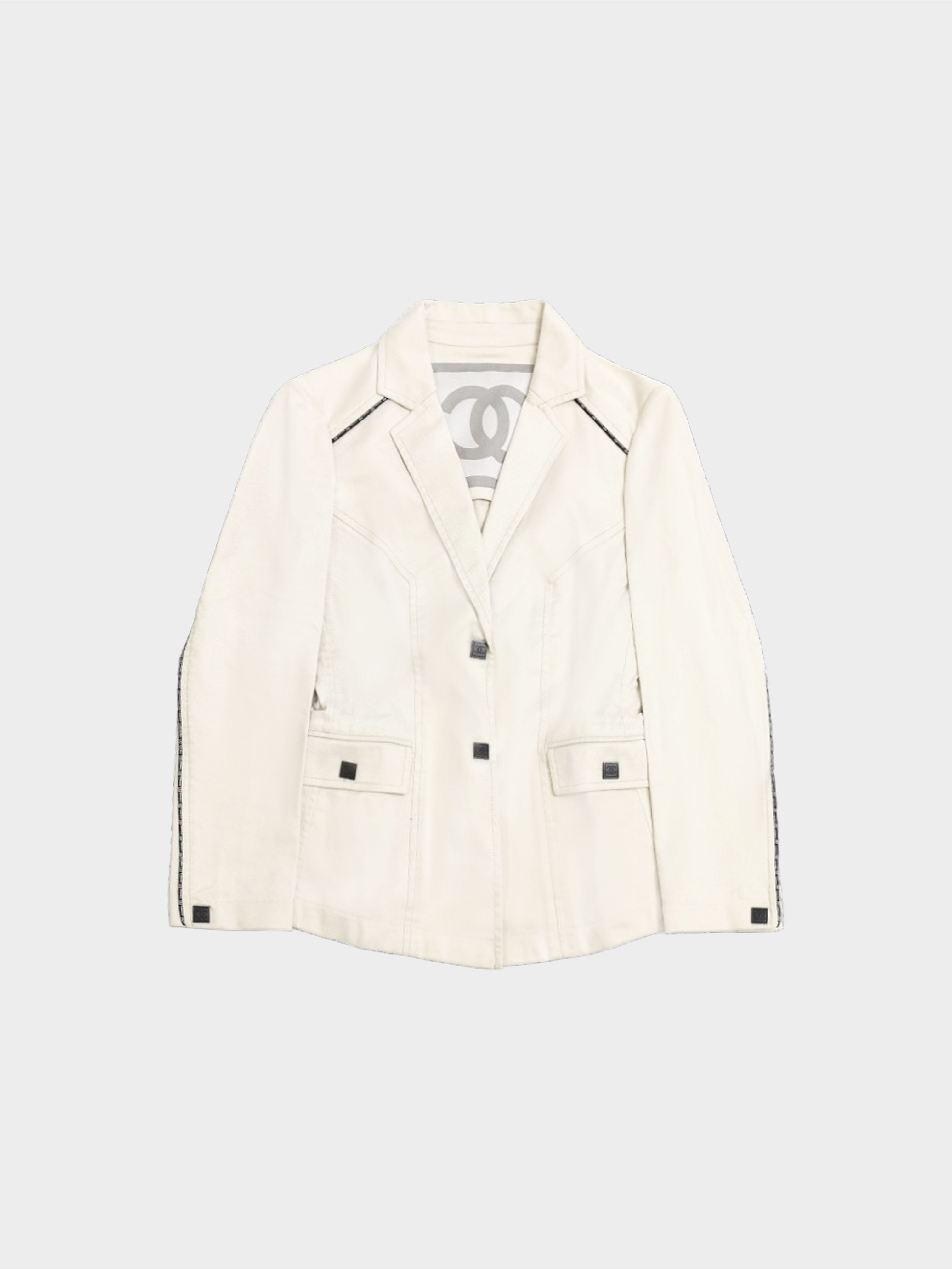 Chanel SS 2004 Off White Single Breasted Jacket