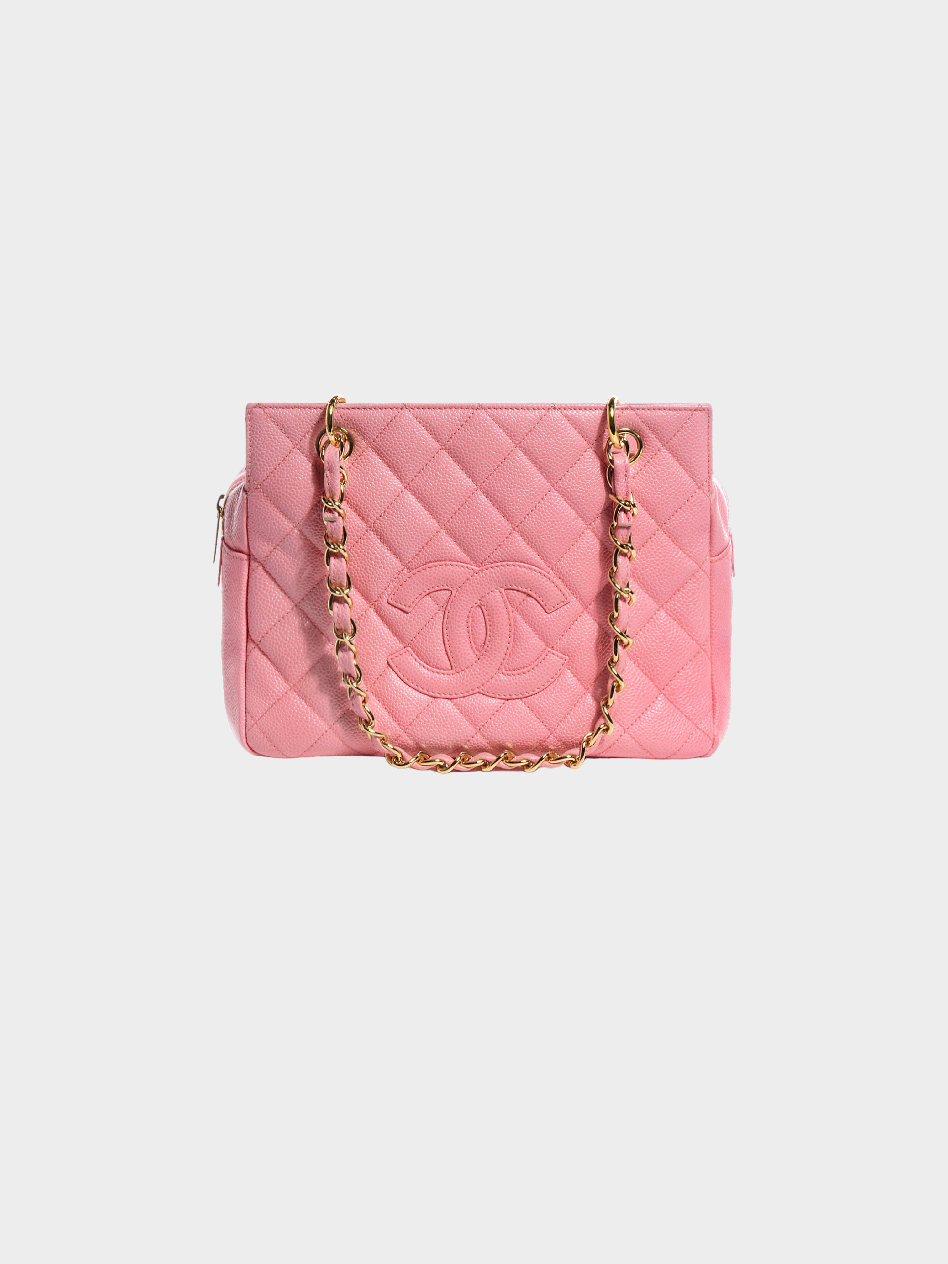 Chanel 2004-2005 Pink Quilted Caviar Petit Timeless Shopping Tote