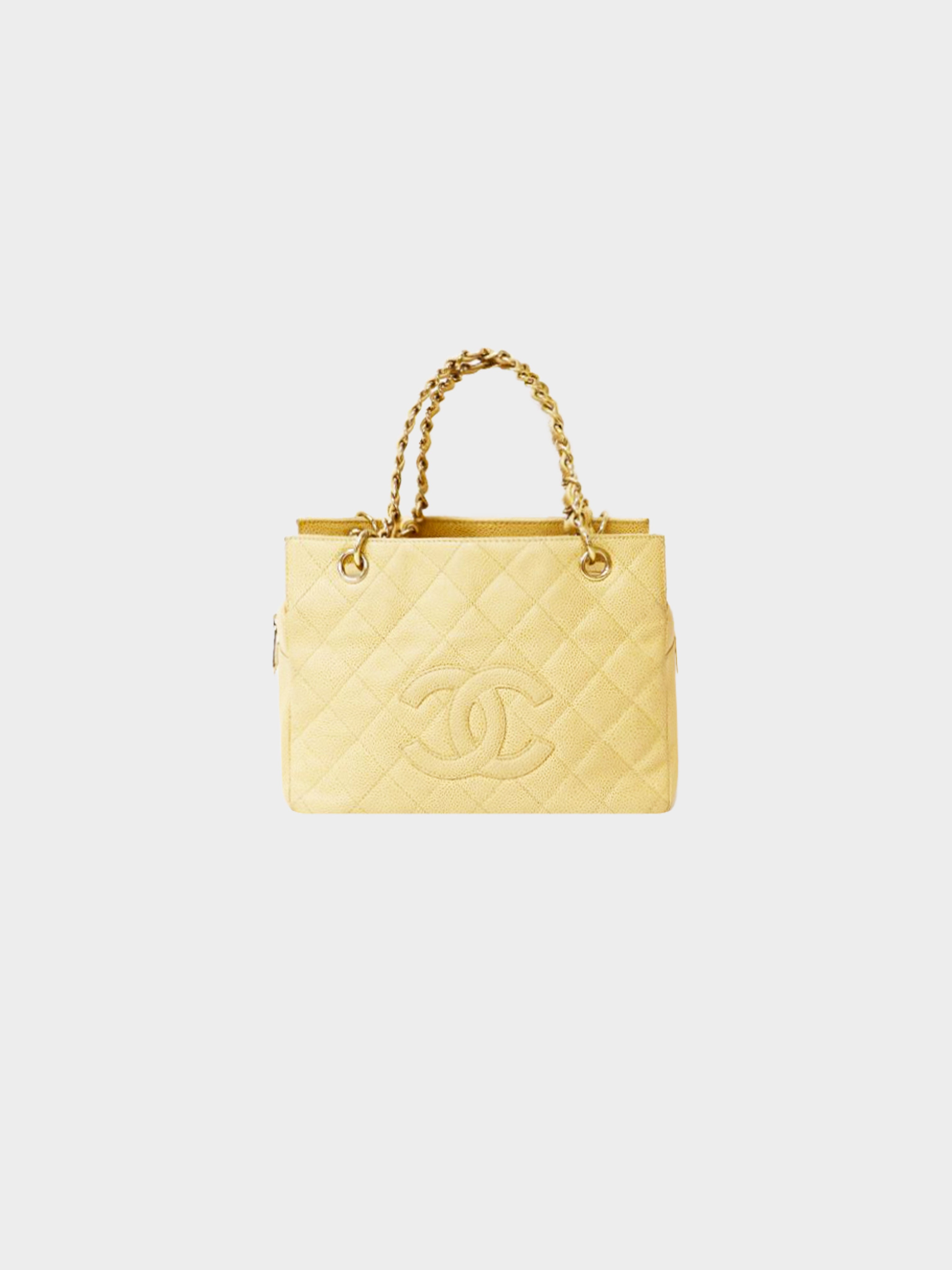 CHANEL Caviar Quilted Petit Timeless Tote PTT Beige Clair 707898