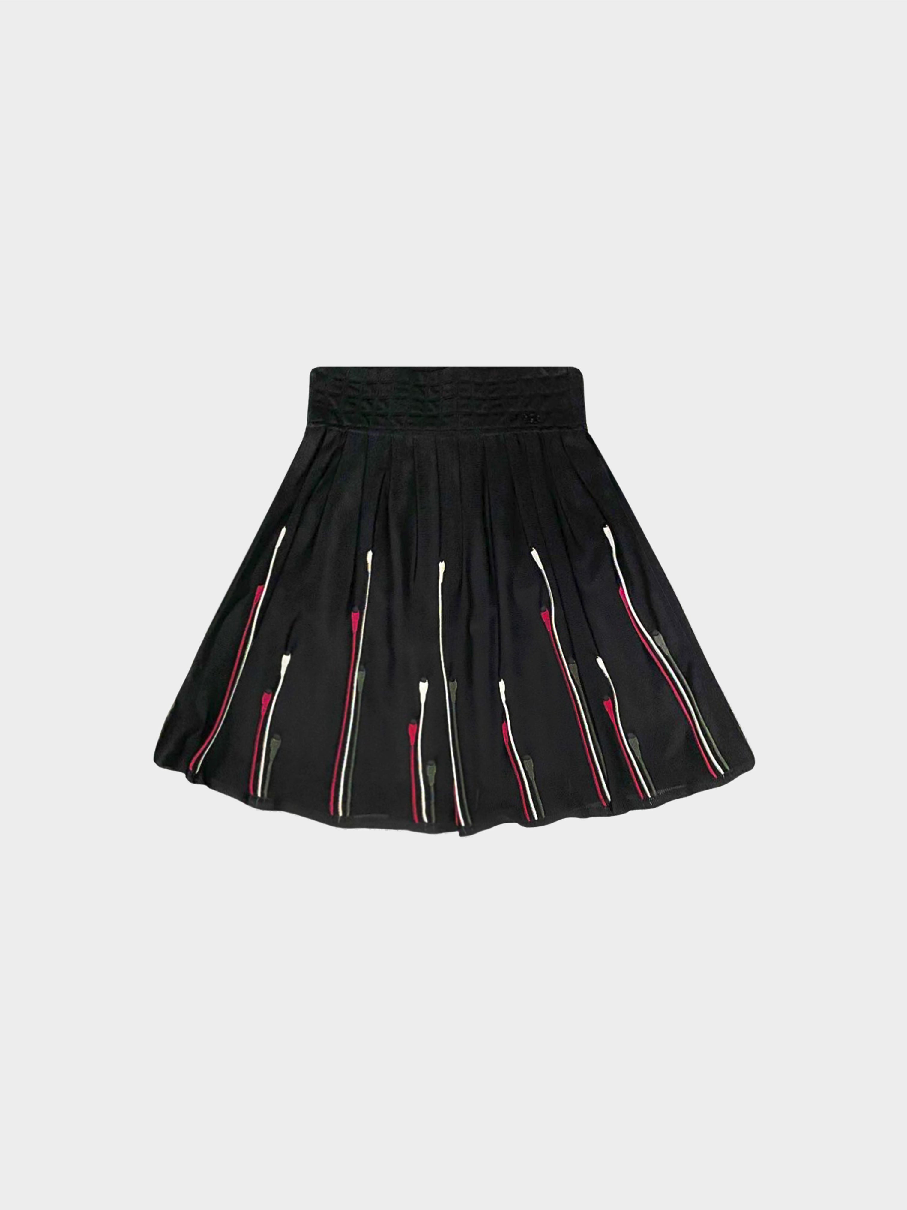 Chanel Spring 2004 Black Flare Mini Skirt