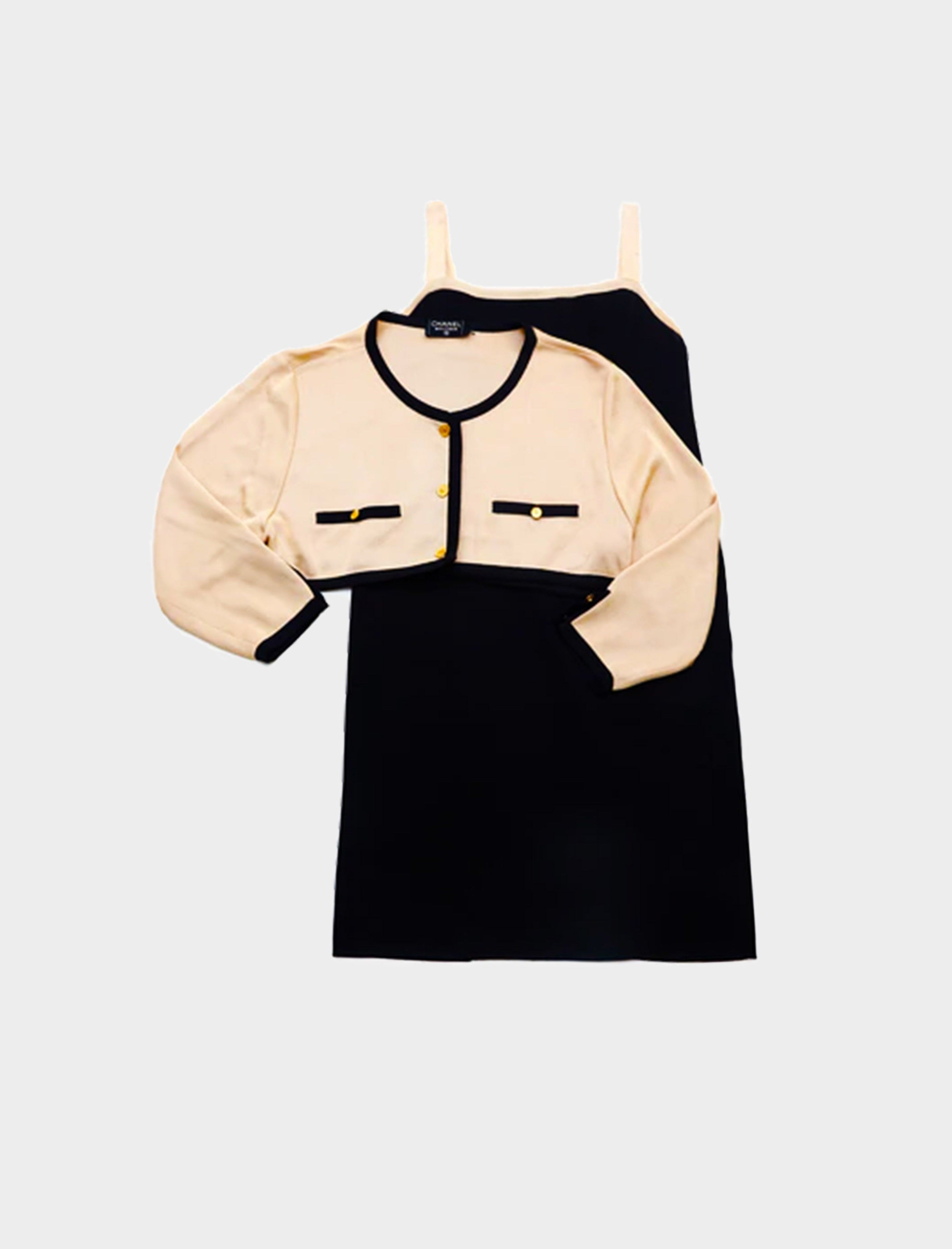 Chanel 2000s Black and Cream Chain CC Shirt · INTO