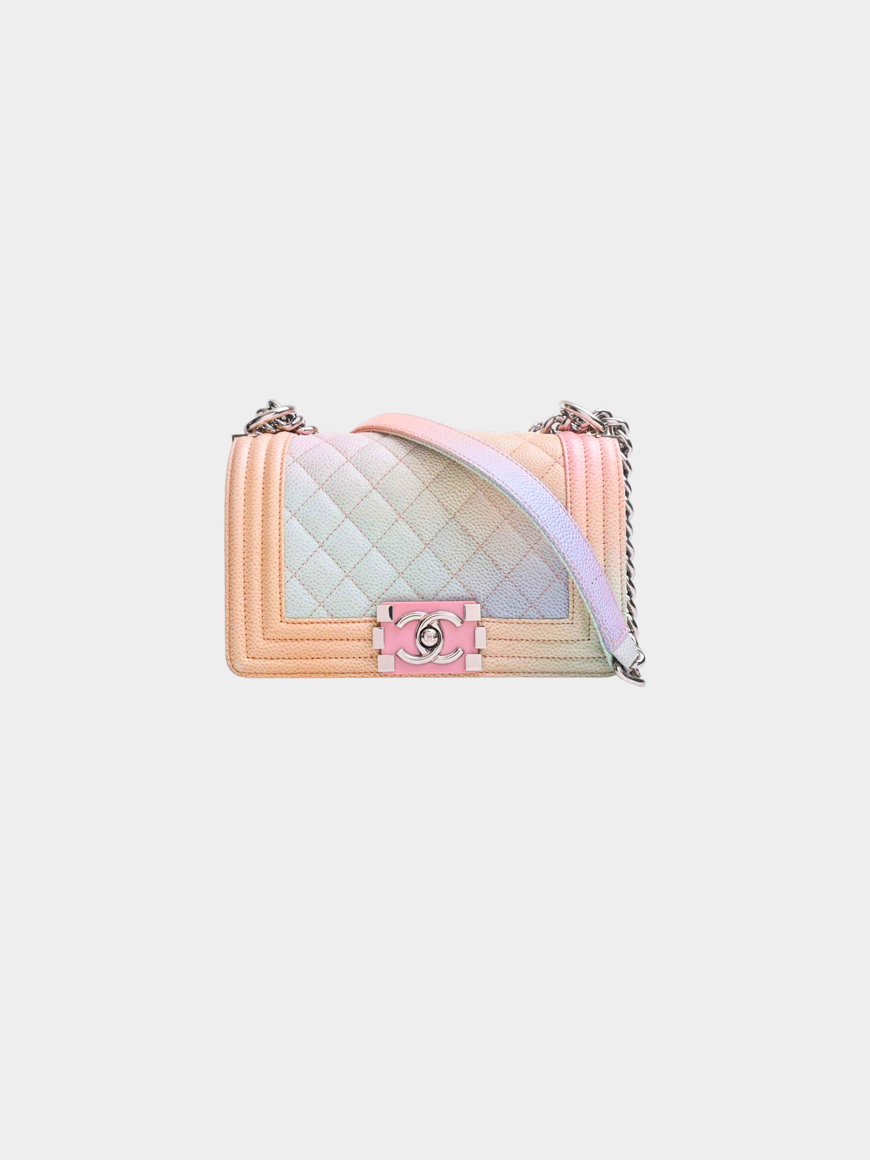 Chanel 2018 Pastel Rainbow Caviar Le Boy Flap