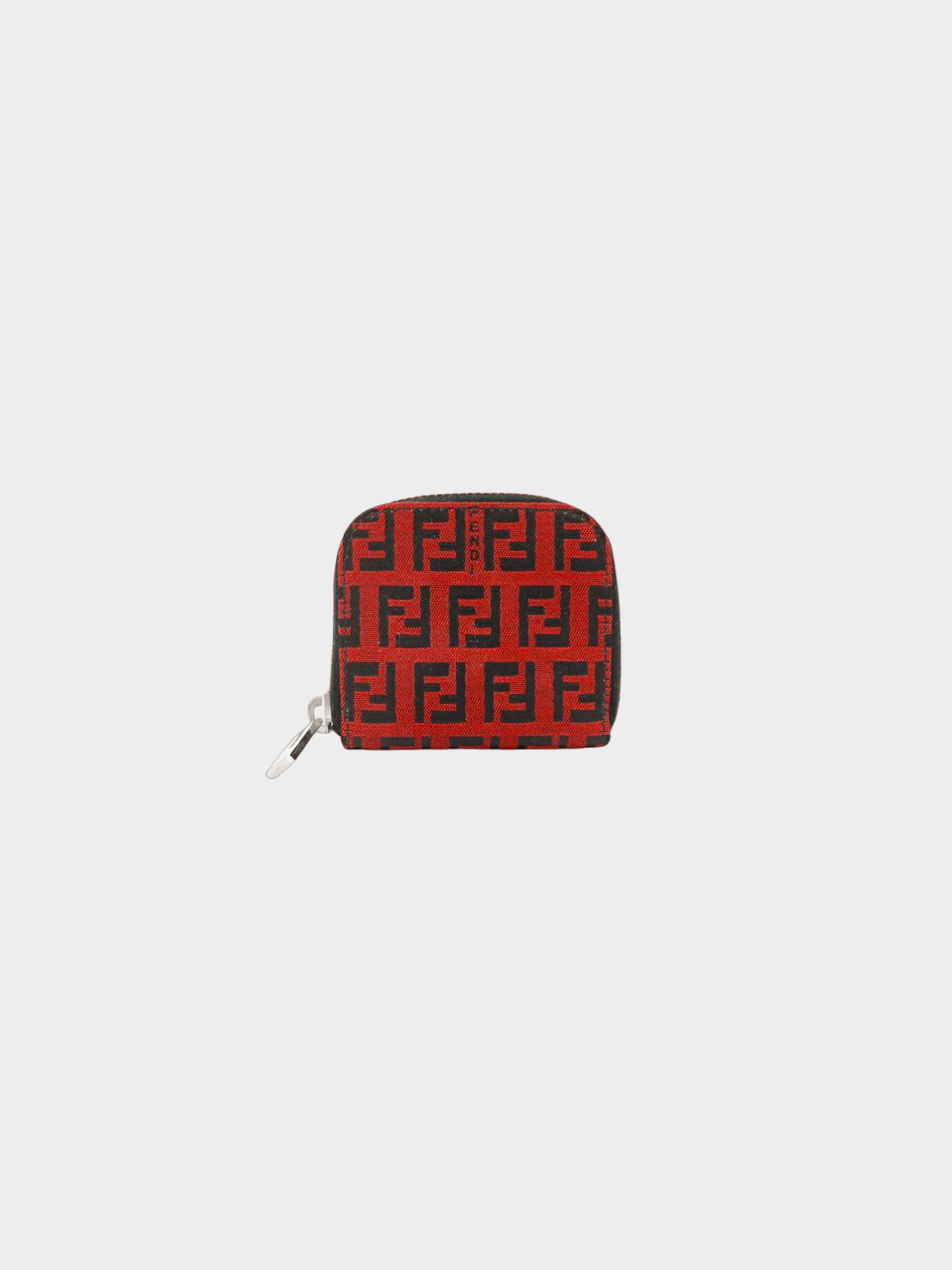 Fendi 2000s Red Zucca Canvas Coin Case