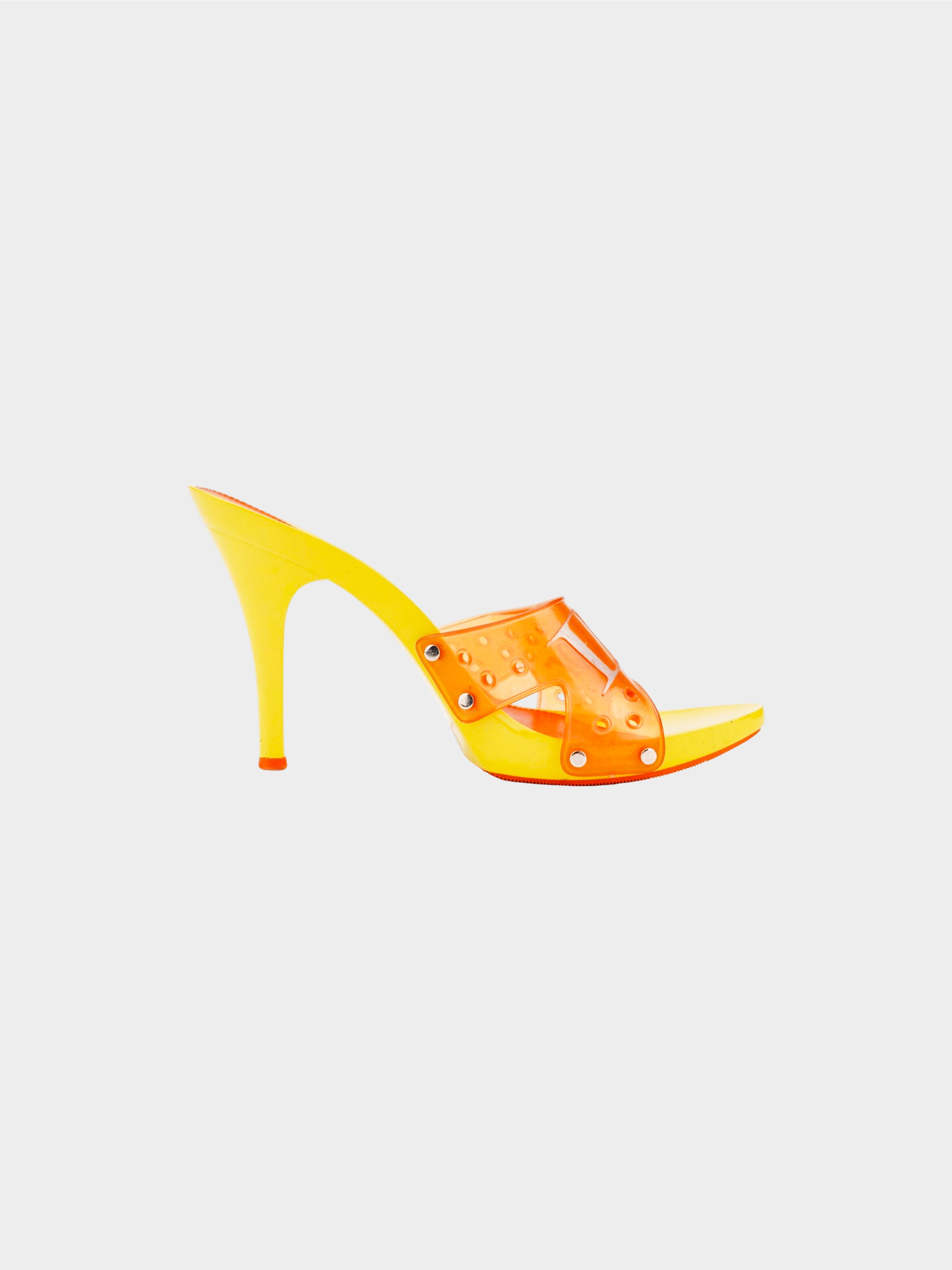 Christian Dior by John Galliano Early 2000s Orange and Yellow Jelly Heels