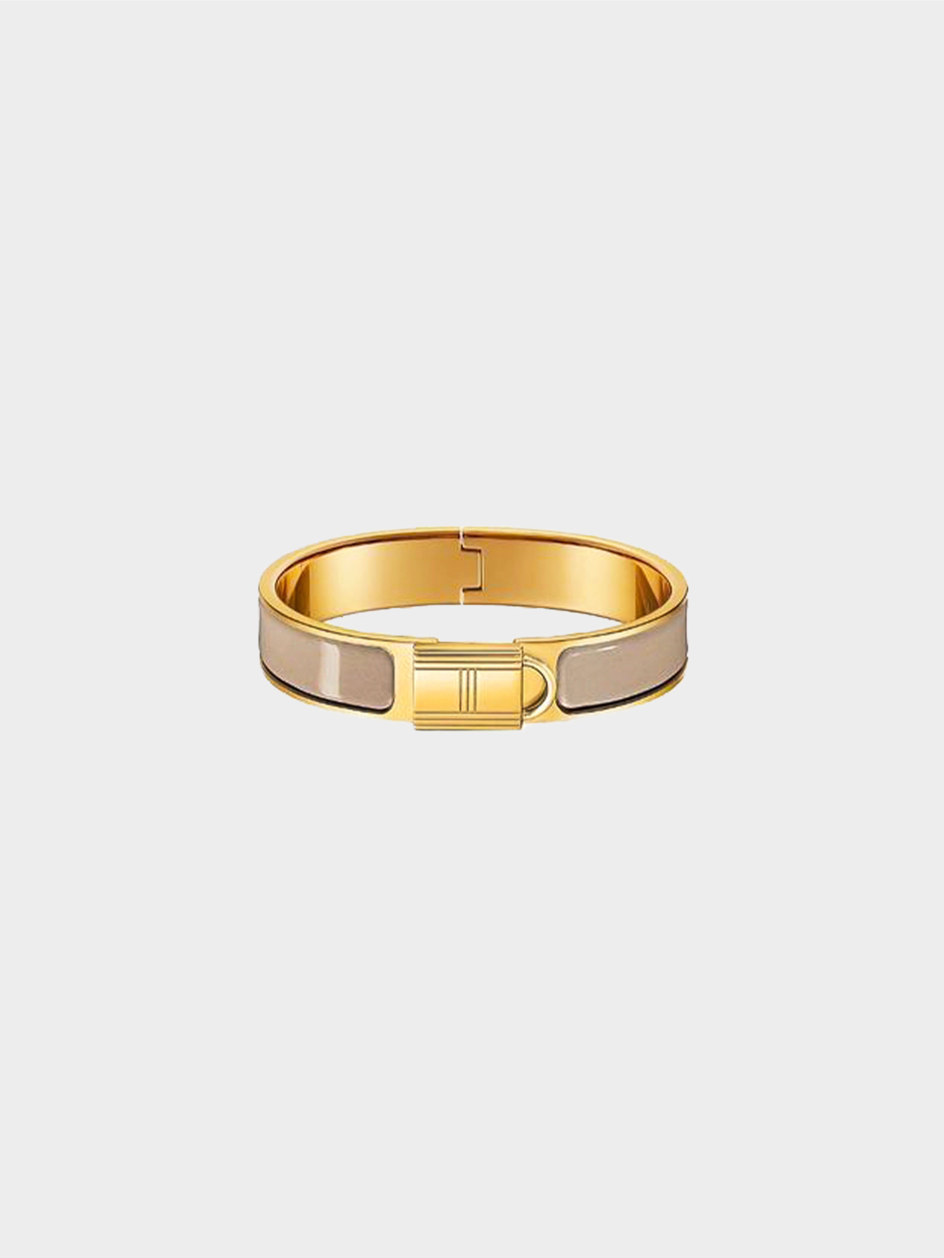 Hermès 2021 Gold and Grey Narrow Clic Cadenas Bracelet · INTO