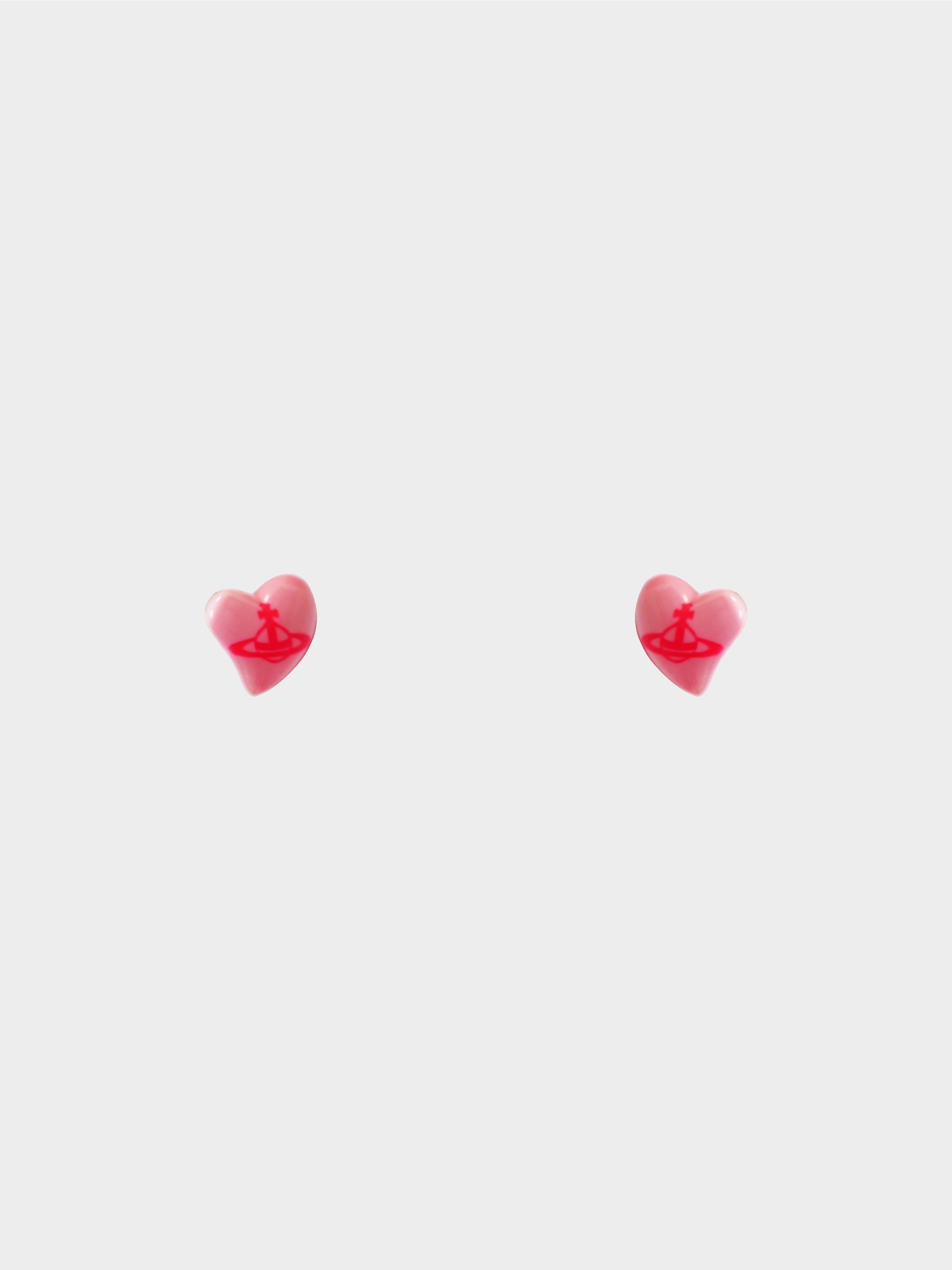 Vivienne Westwood 2000s Pink Orb Heart Earrings