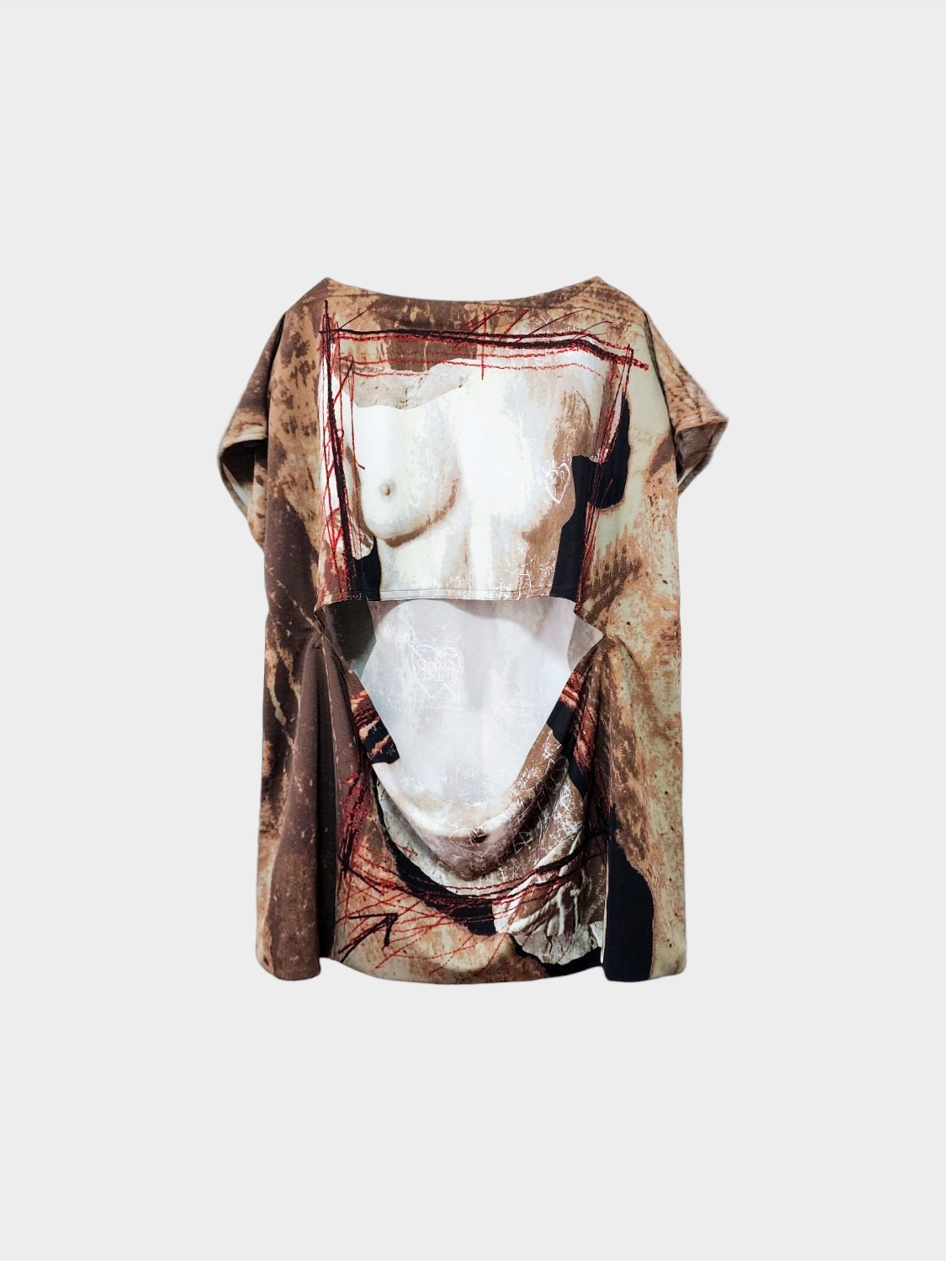 Jean Paul Gaultier SS 1999 Rare Venus de Milo Cutout Shirt