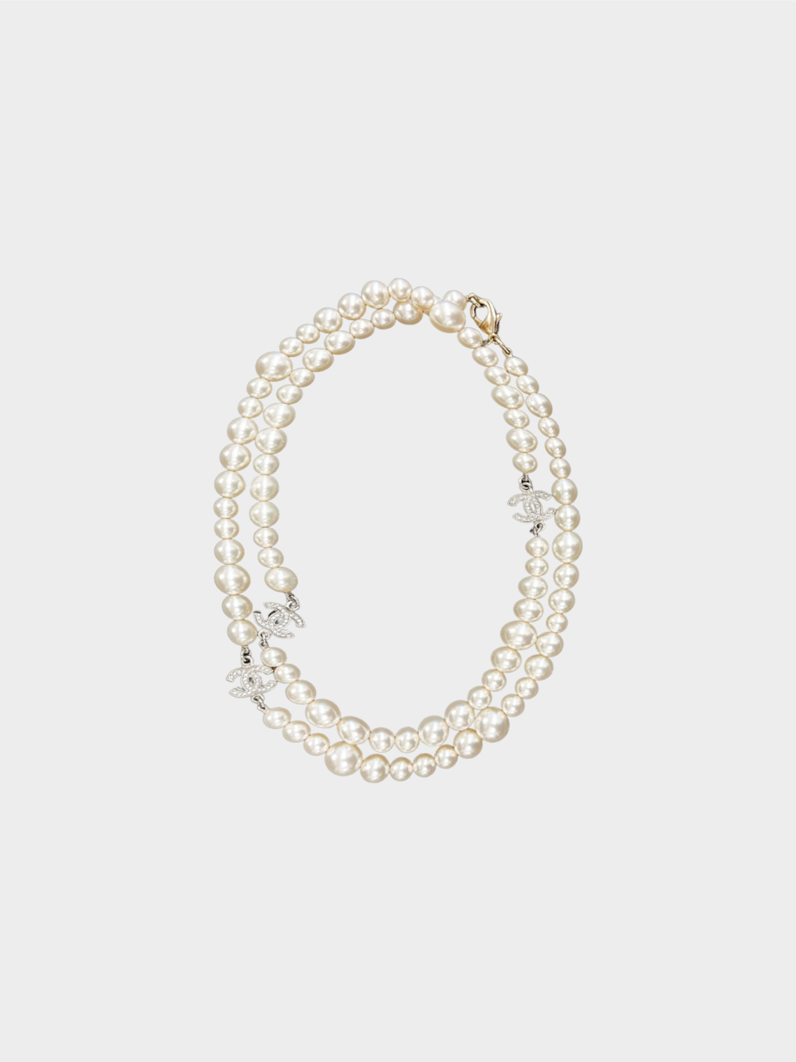 Chanel Fall 2013 Faux Pearl Double Necklace
