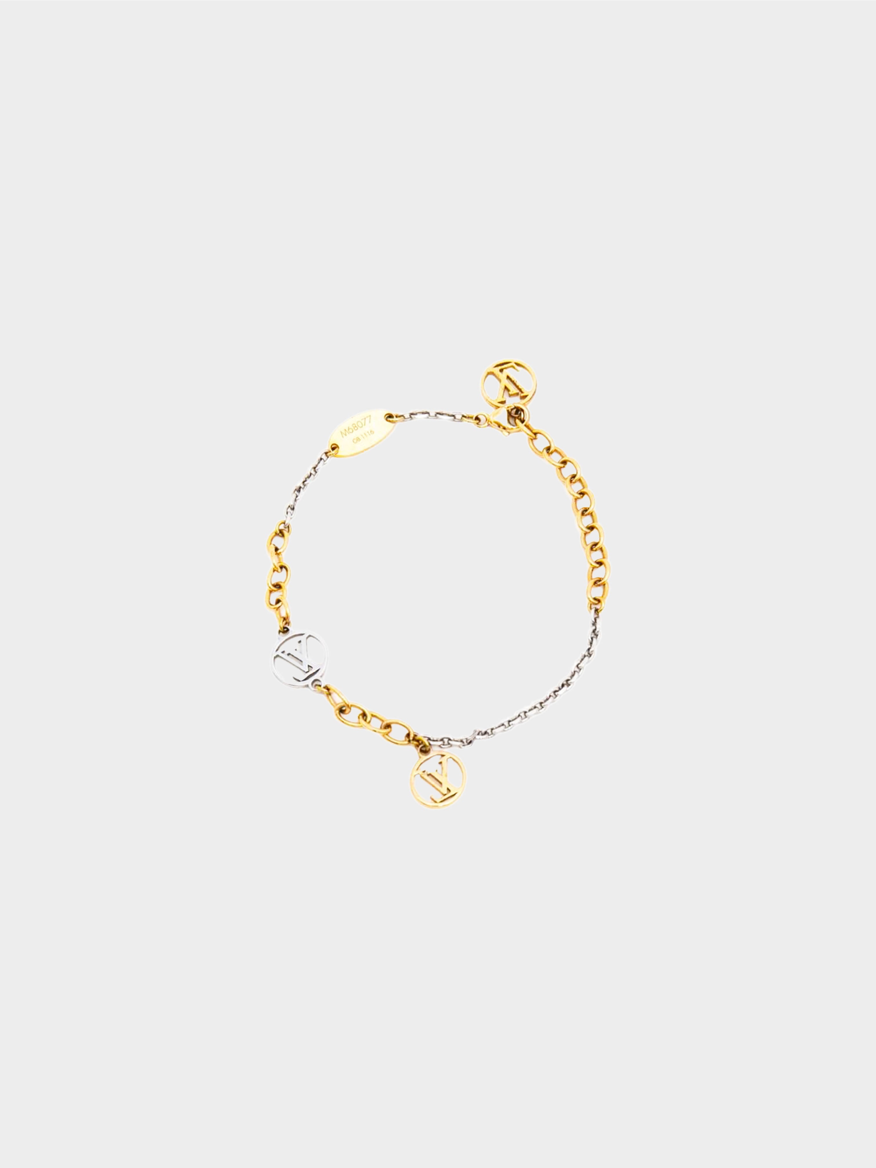 Louis Vuitton 2016 Gold and Silver Logomania Bracelet · INTO