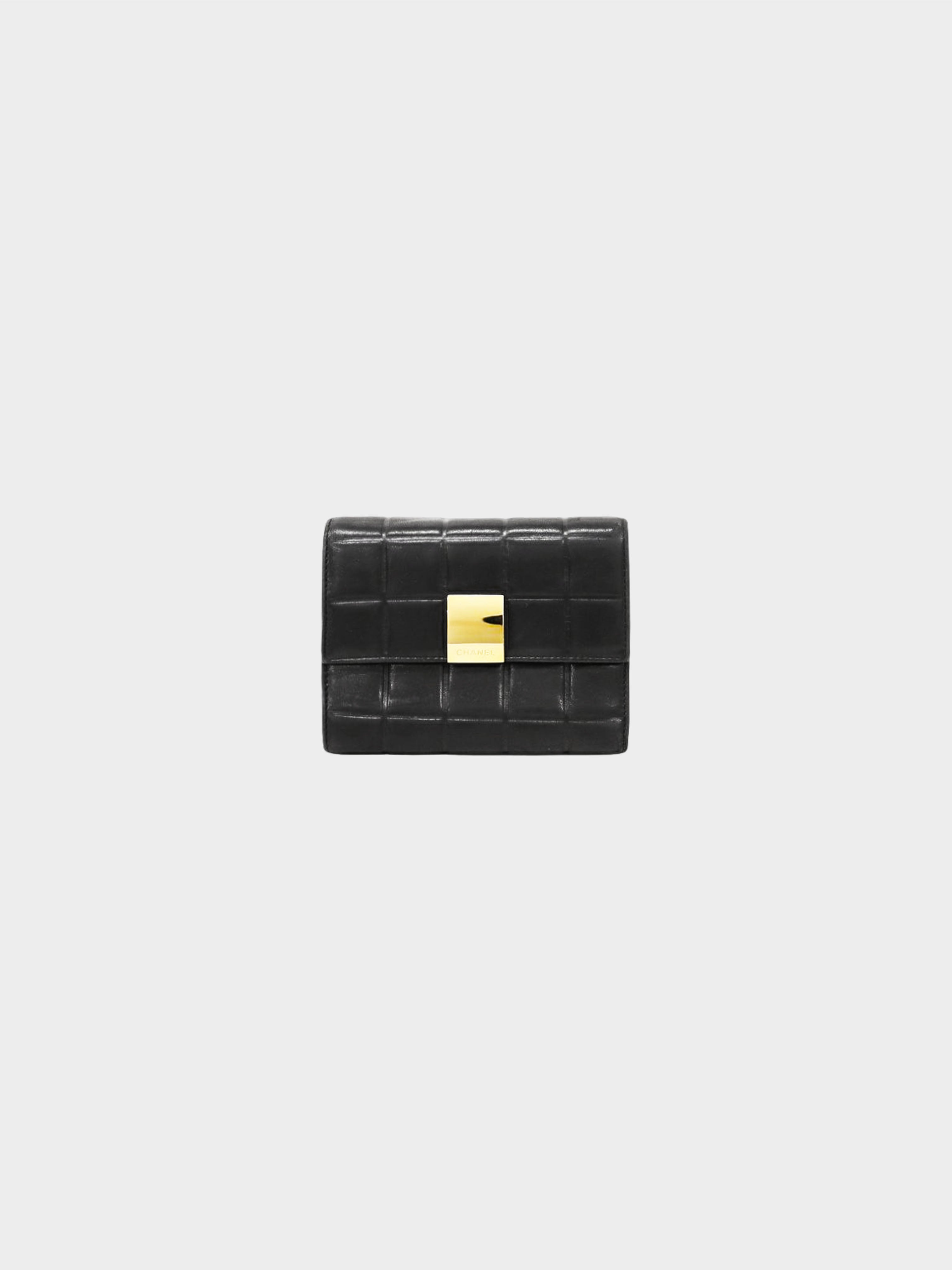 Chanel 2001-2002 Black Chocolate Bar Lambskin Wallet