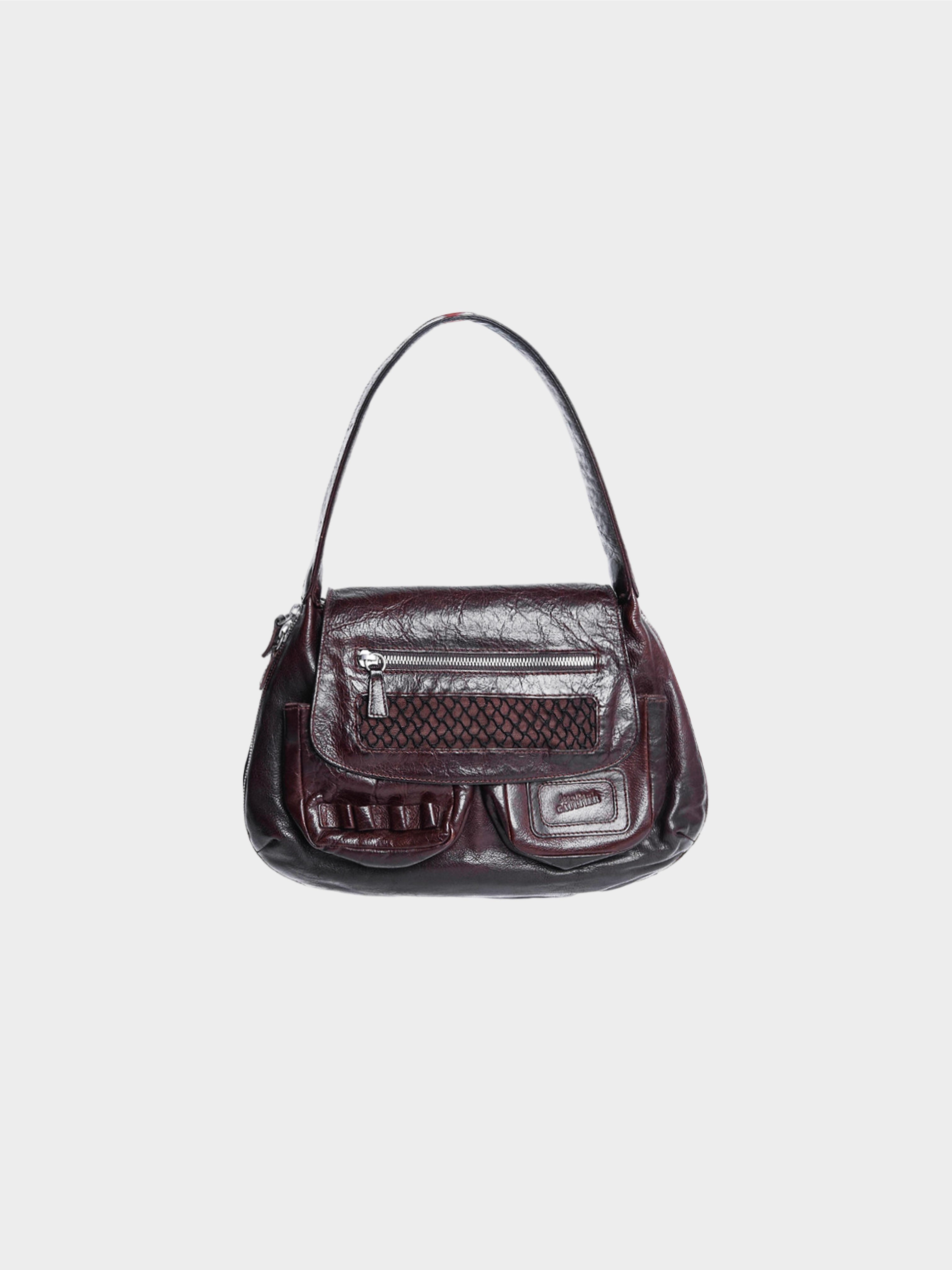 Jean Paul Gaultier 1990s Dark Brown Leather Adjustable Bag