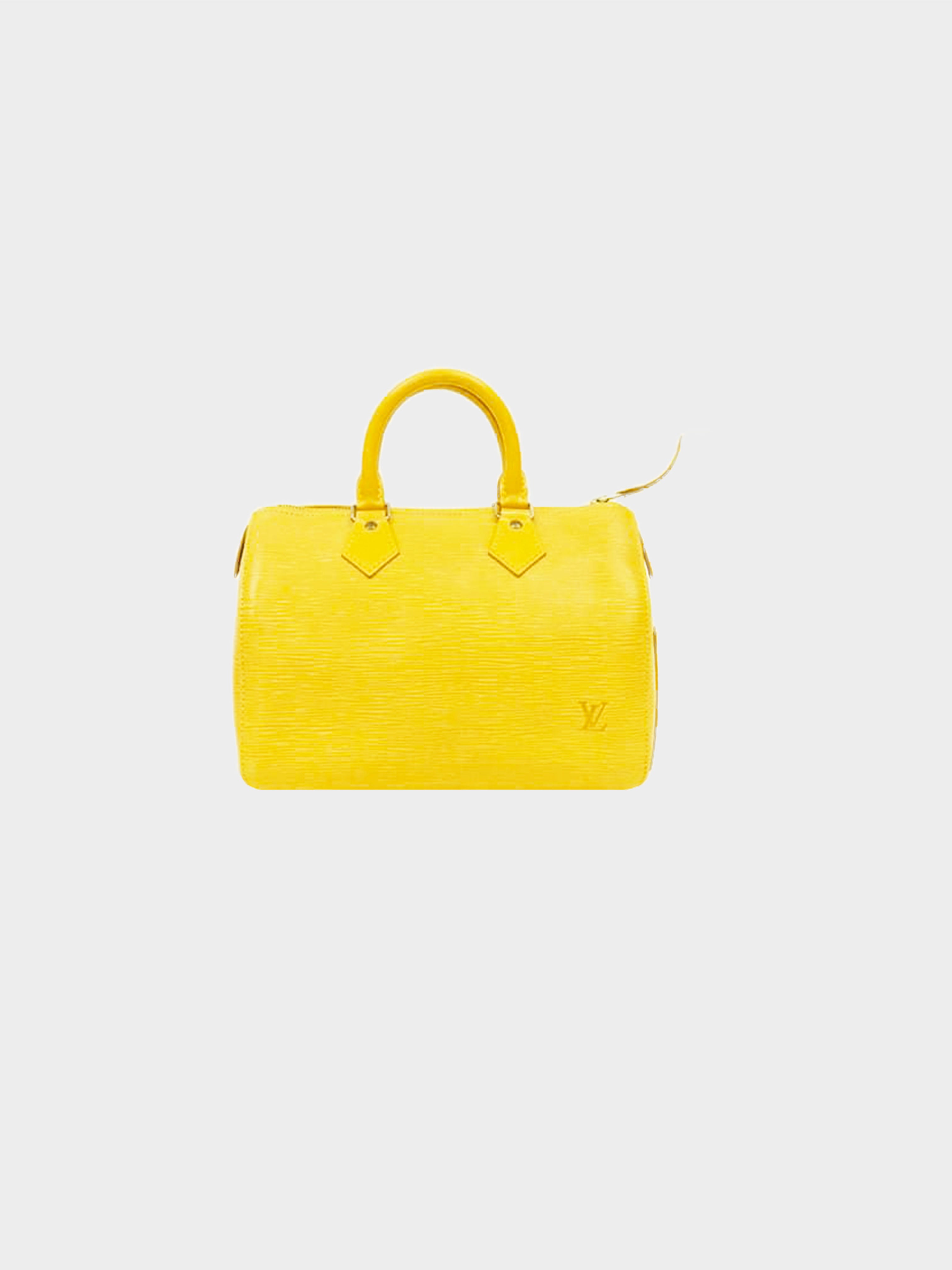 Speedy leather handbag Louis Vuitton Yellow in Leather - 37883911