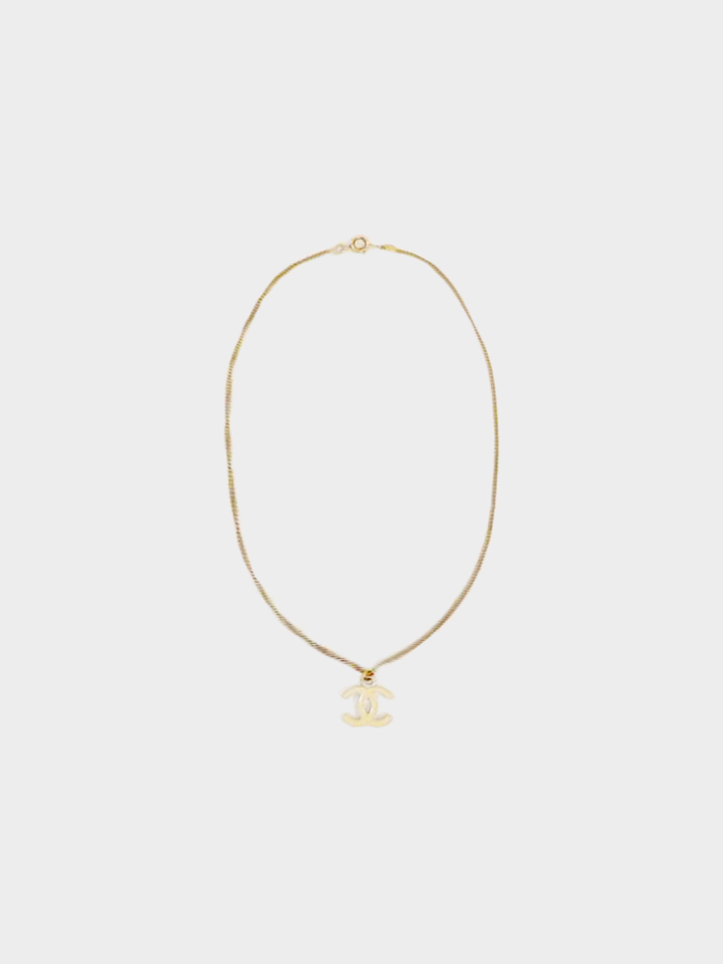 Chanel Vintage Quad Loop CC Logo Cut Out Necklace