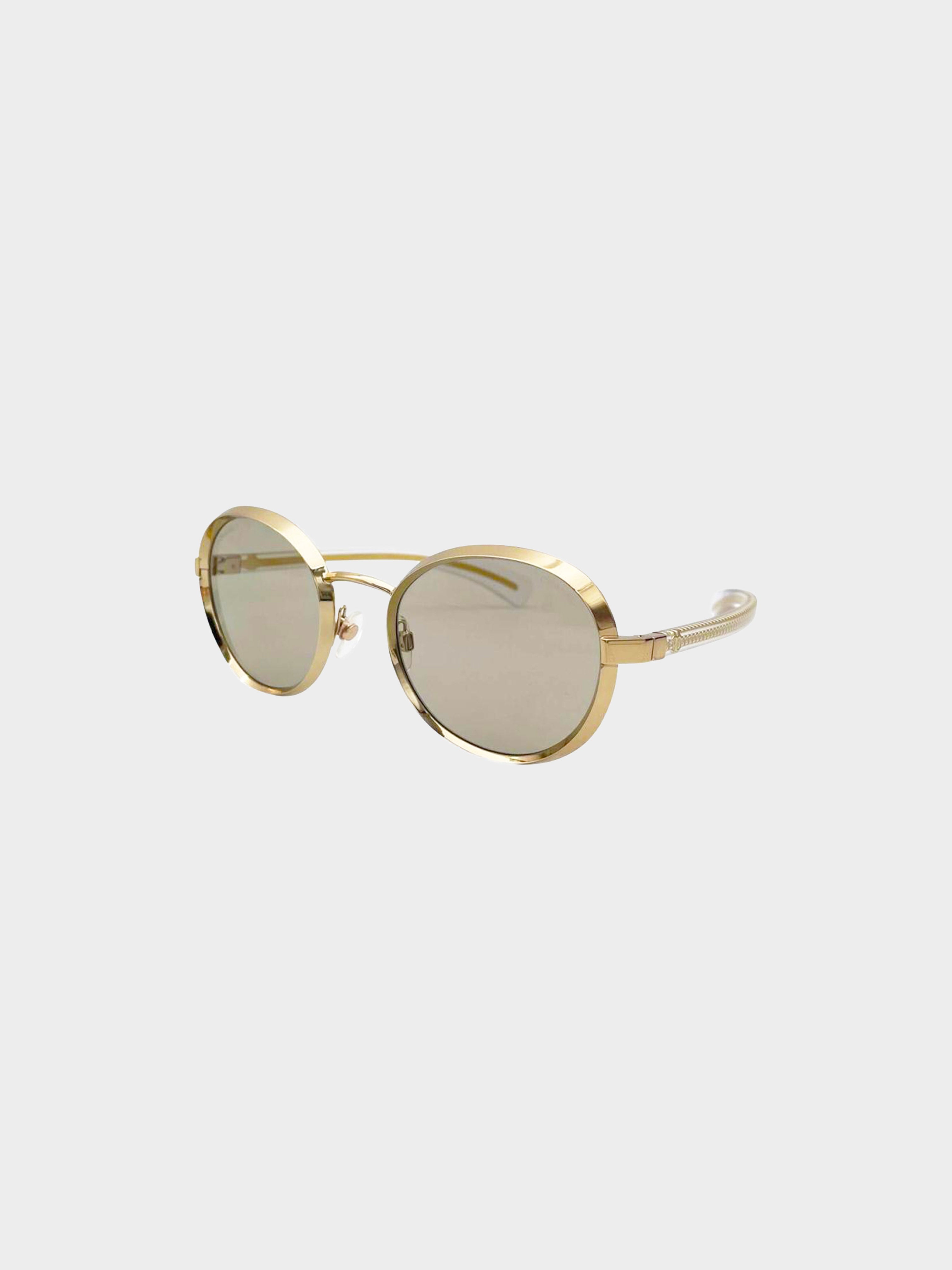 Chanel 2010s Gold Round Sunglasses · INTO