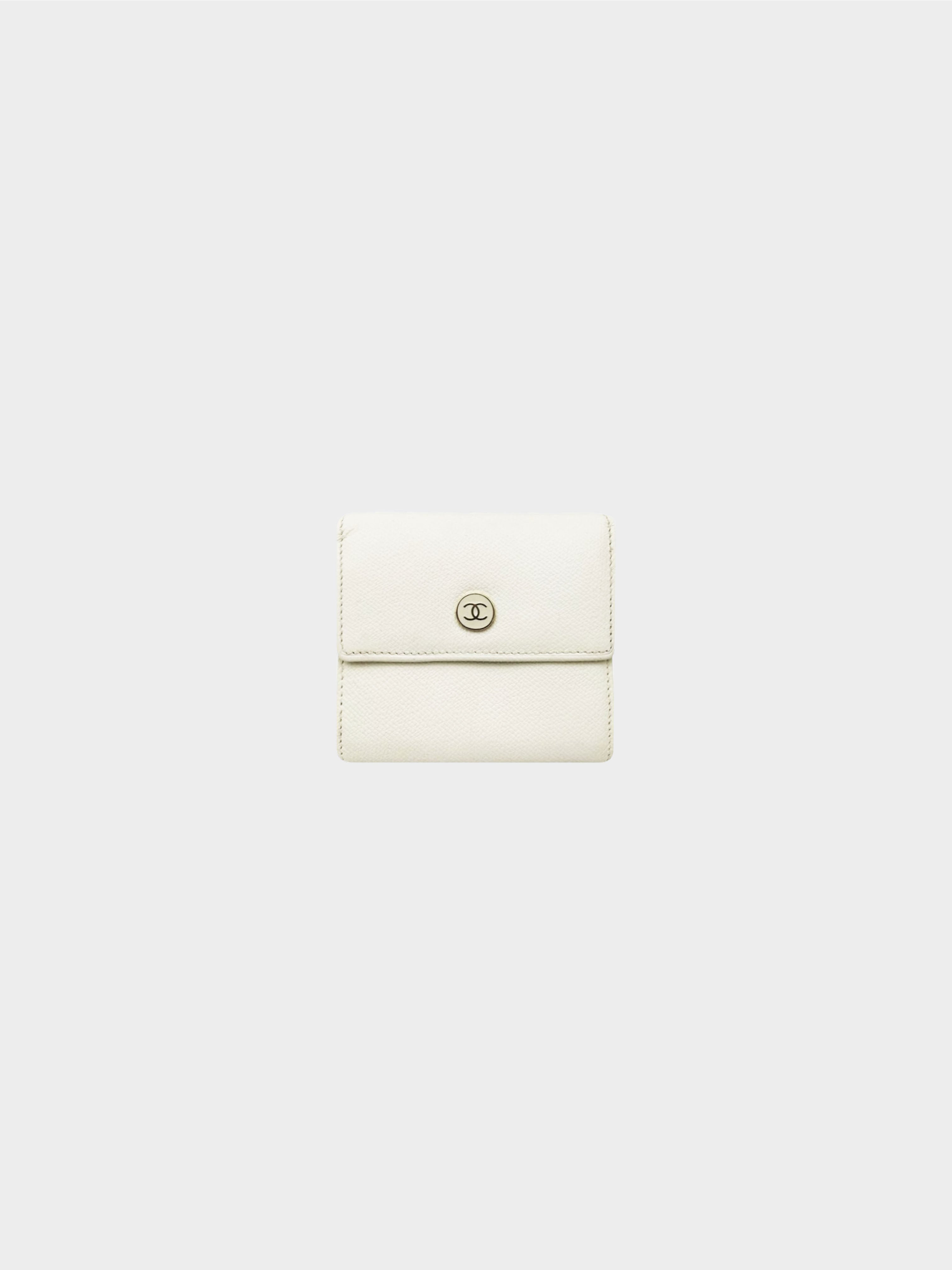 Chanel 2004-2005 Off-White Caviar Wallet