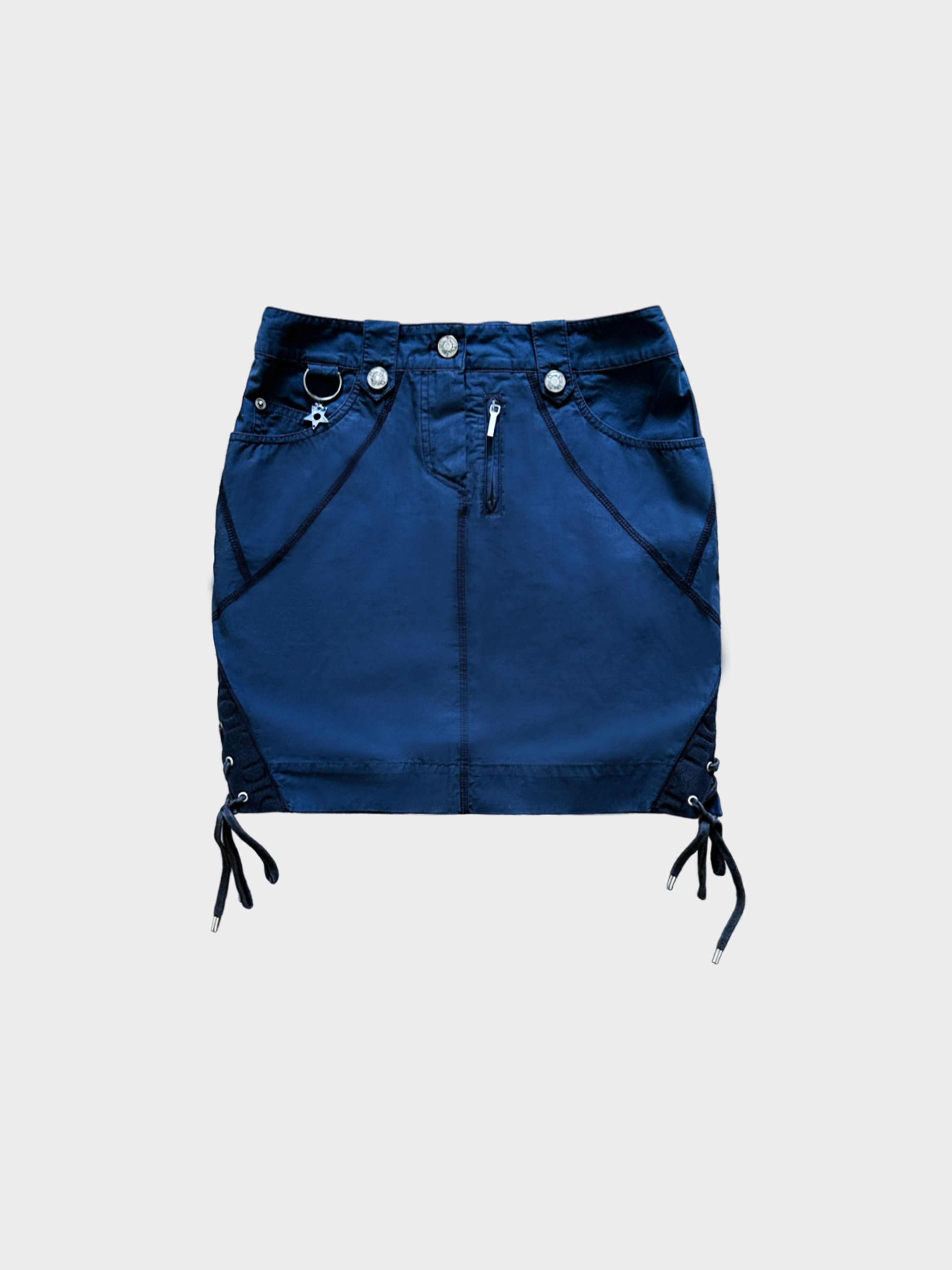 Christian Dior by John Galliano SS 2004 Blue Laced Mini Skirt