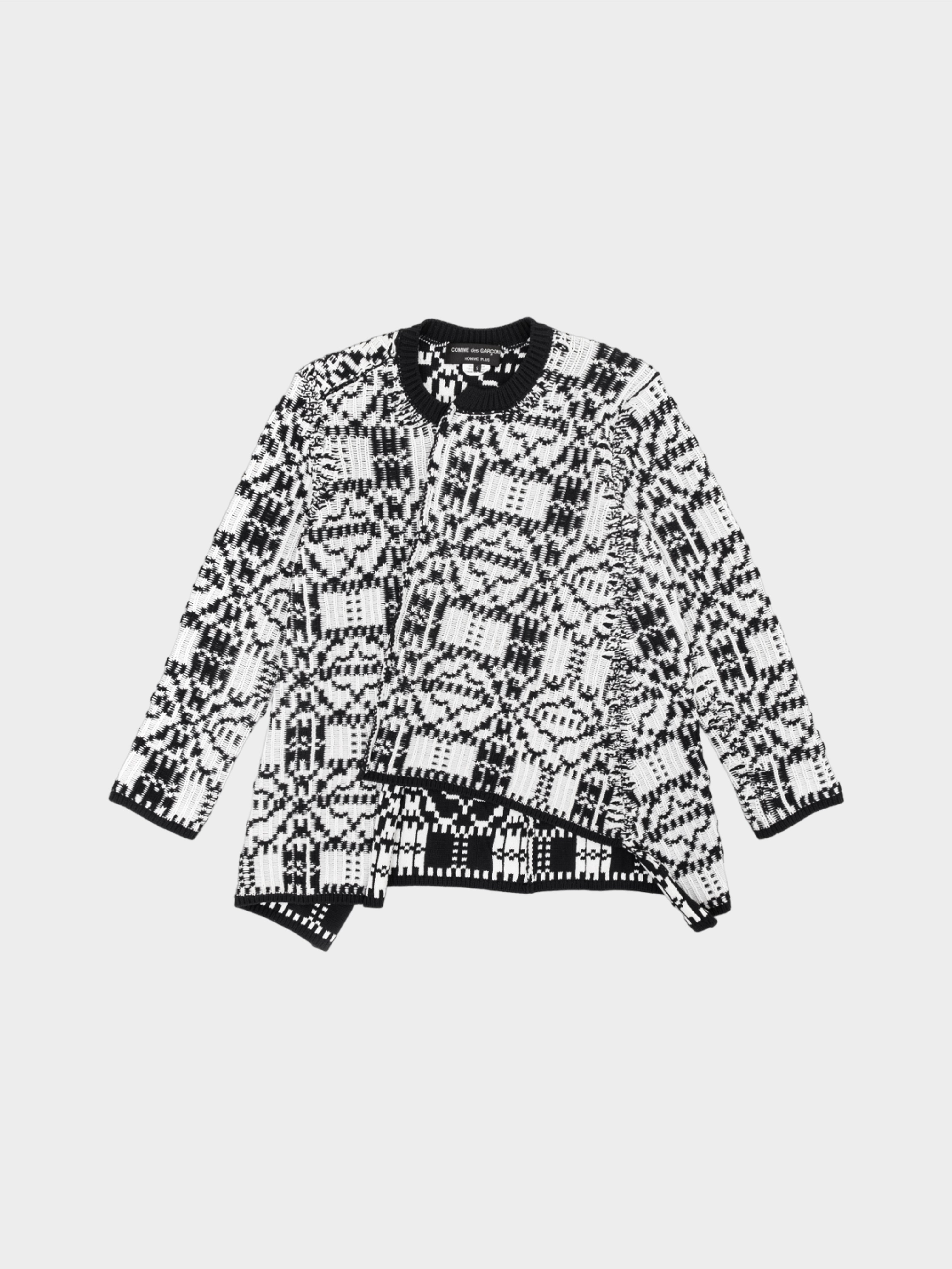 Comme des Garçons  FW 2021 Black and White Asymmetrical Sweater