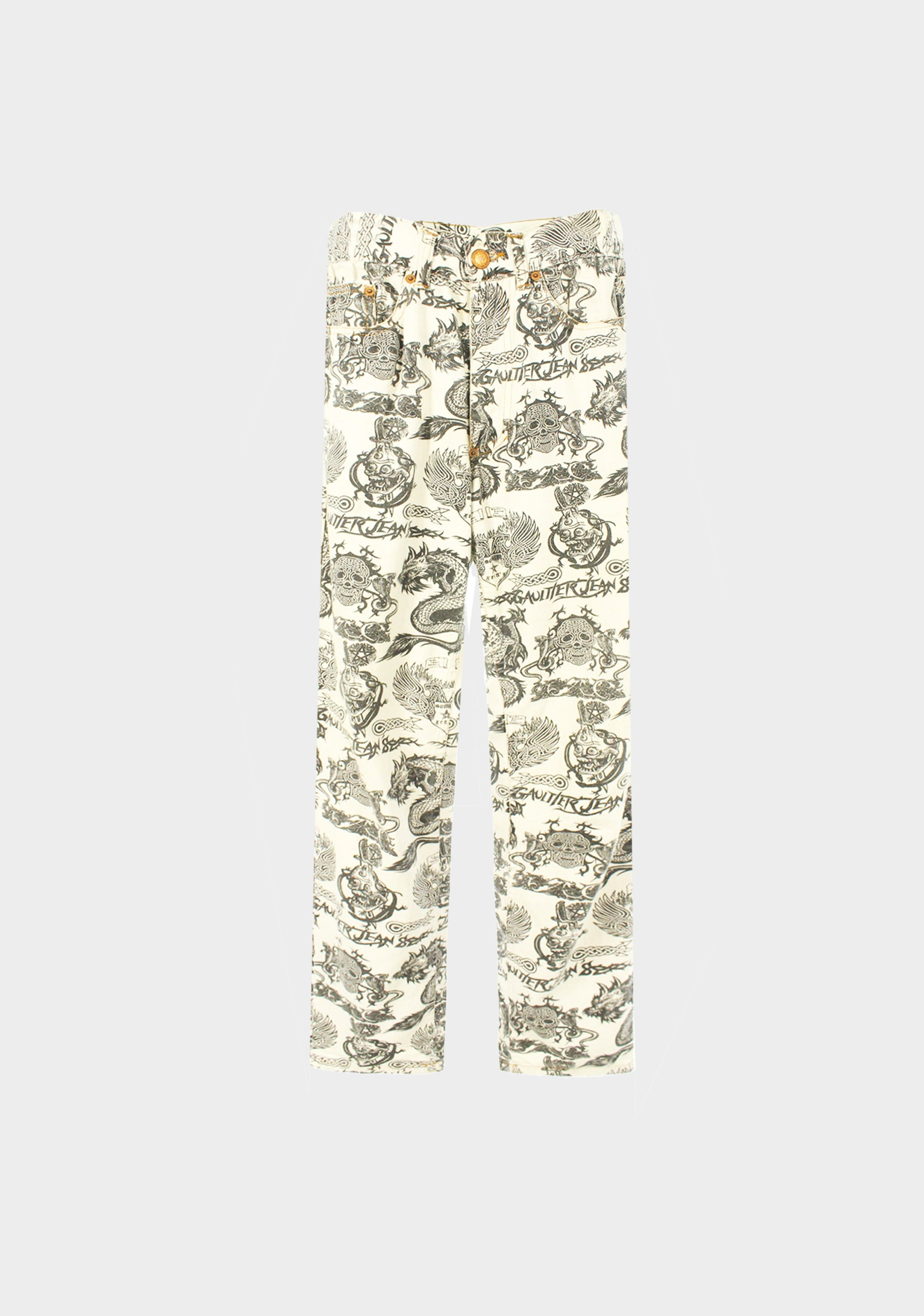 Jean Paul Gaultier 1990s Dragon Skull Pants · INTO