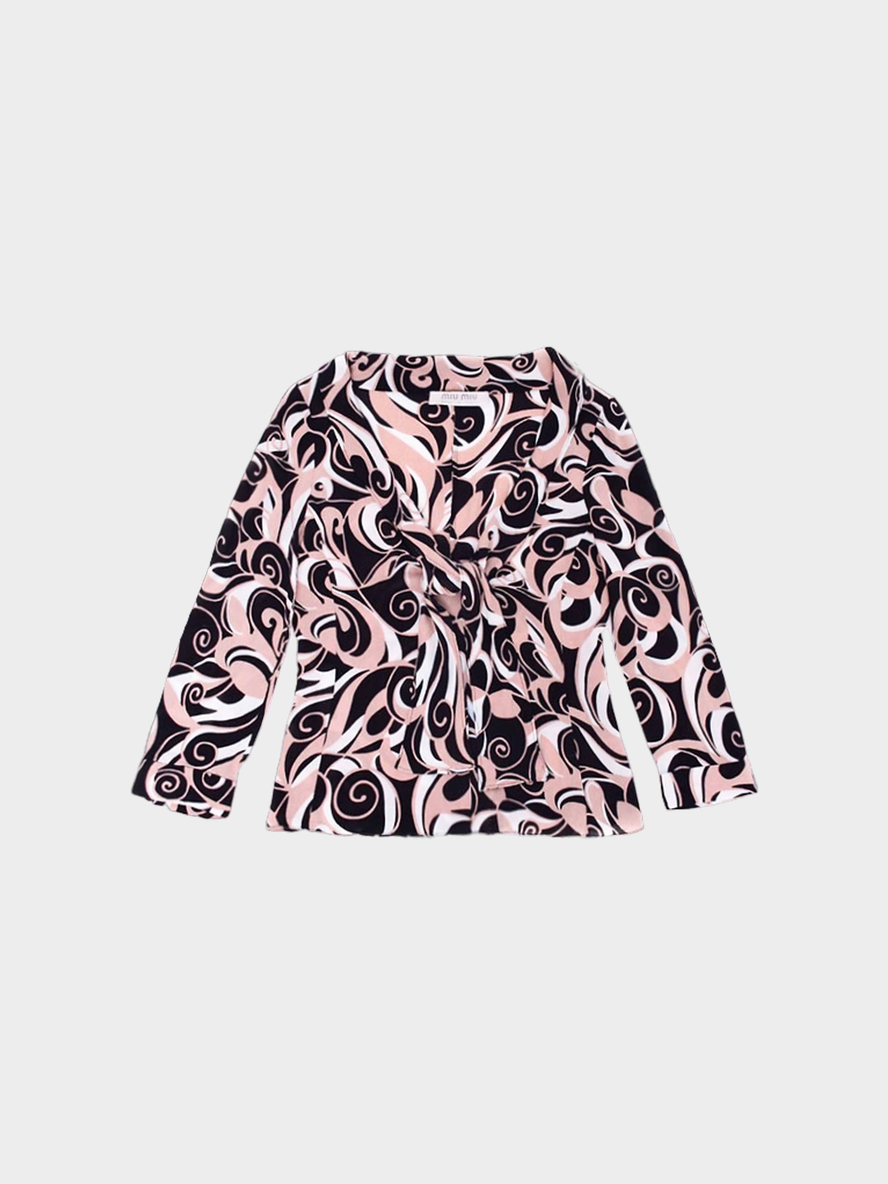 Miu Miu FW 2000 Swirl Print Blouse