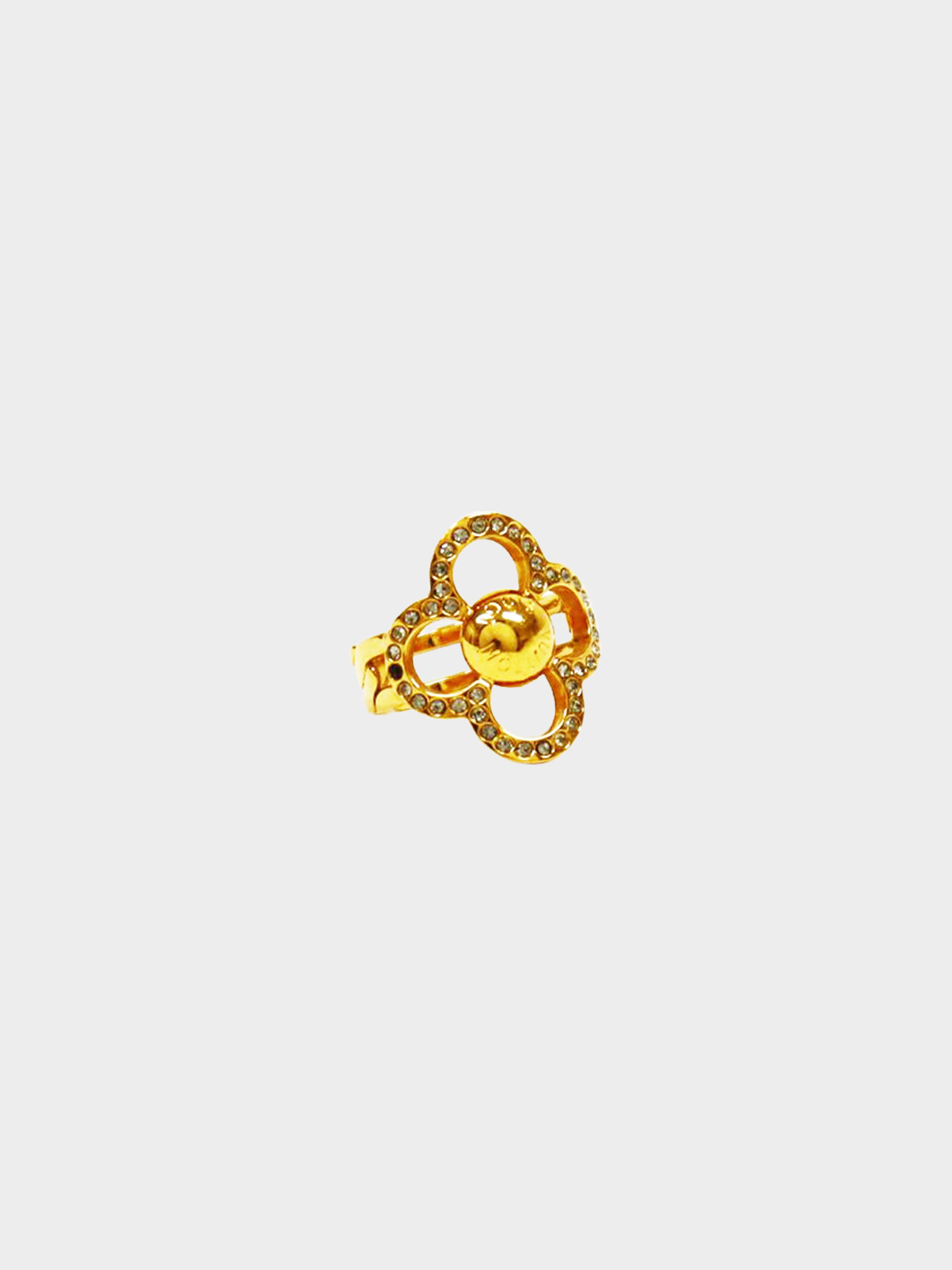 Louis Vuitton 2021 Gold Crystal Blooming Strass Ring Set · INTO