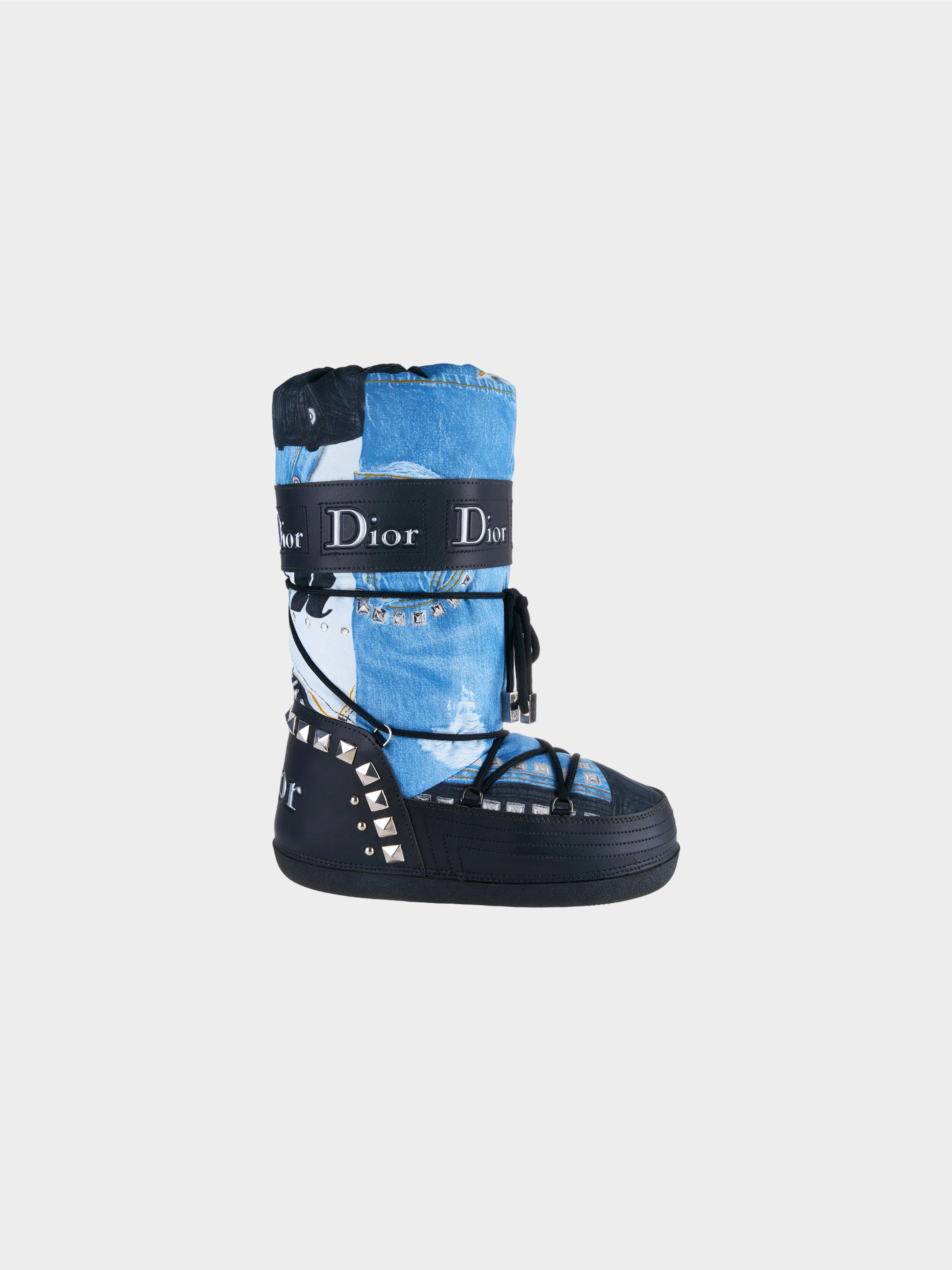 Christian Dior by John Galliano FW 2004 Rare Denim Moon Boots