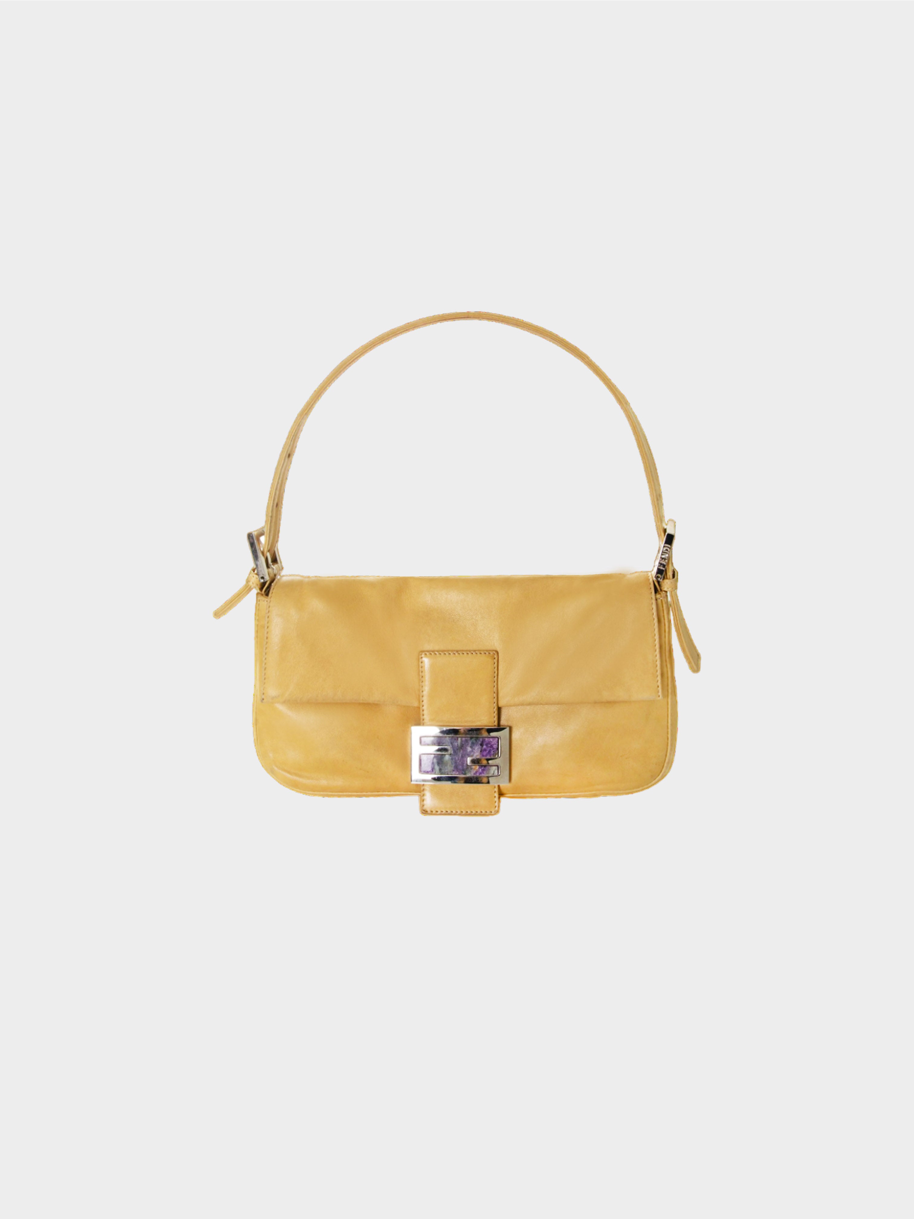 Fendi 1990s Beige Leather Baguette