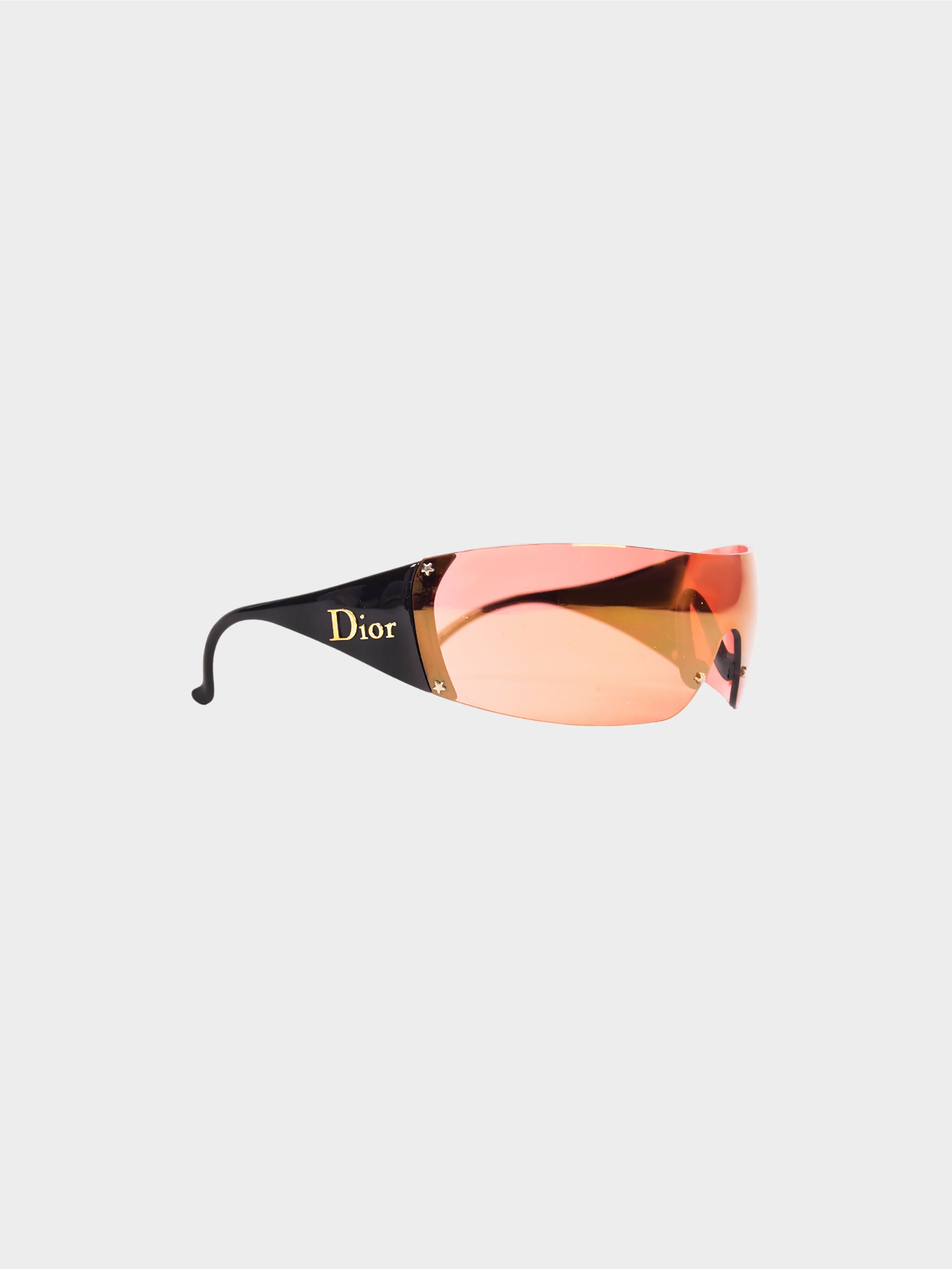 Christian Dior 2000s Pink and Black Ski 5 Sunglasses