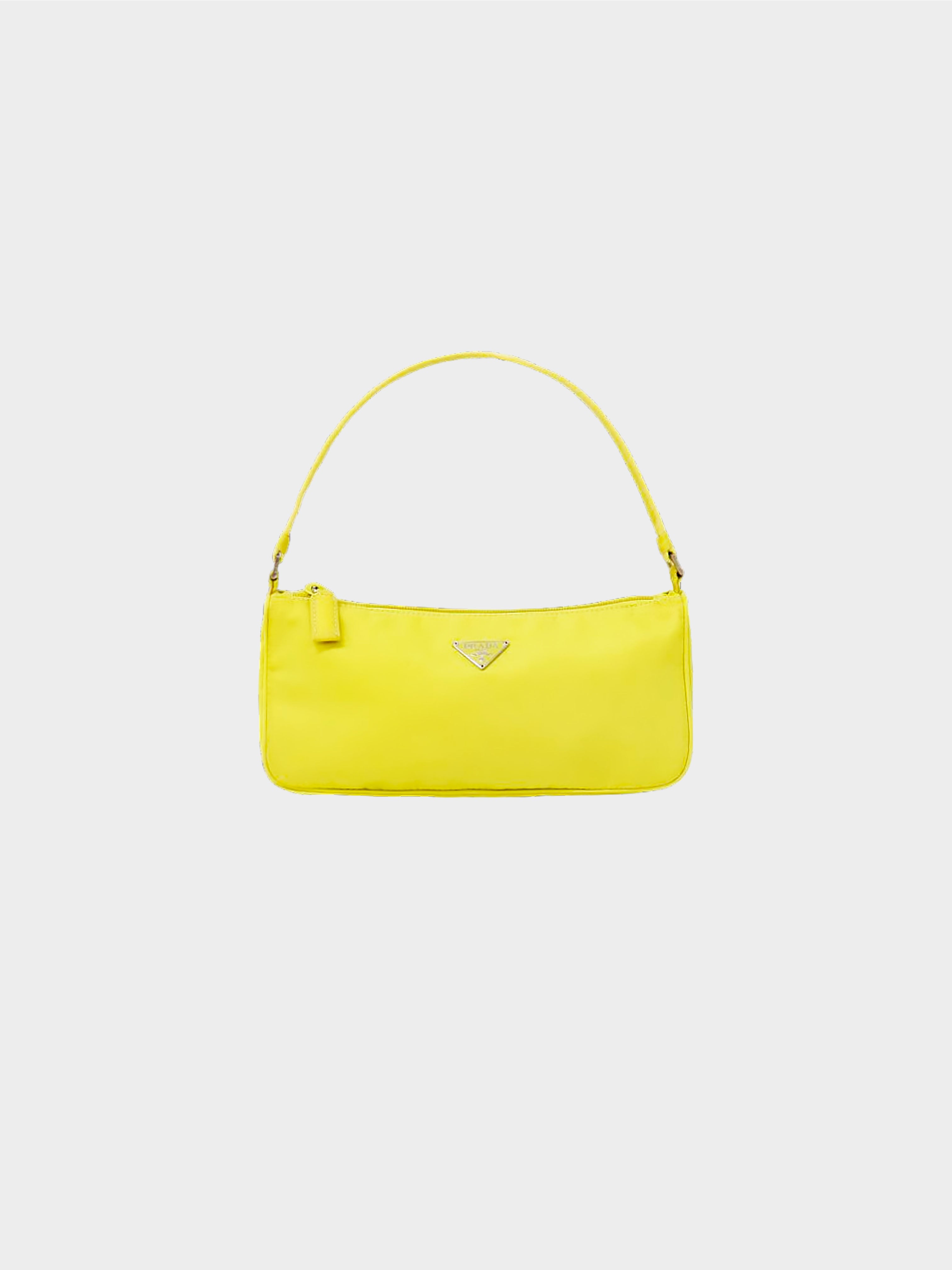 Prada 2000s Yellow Tessuto Nylon Pochette