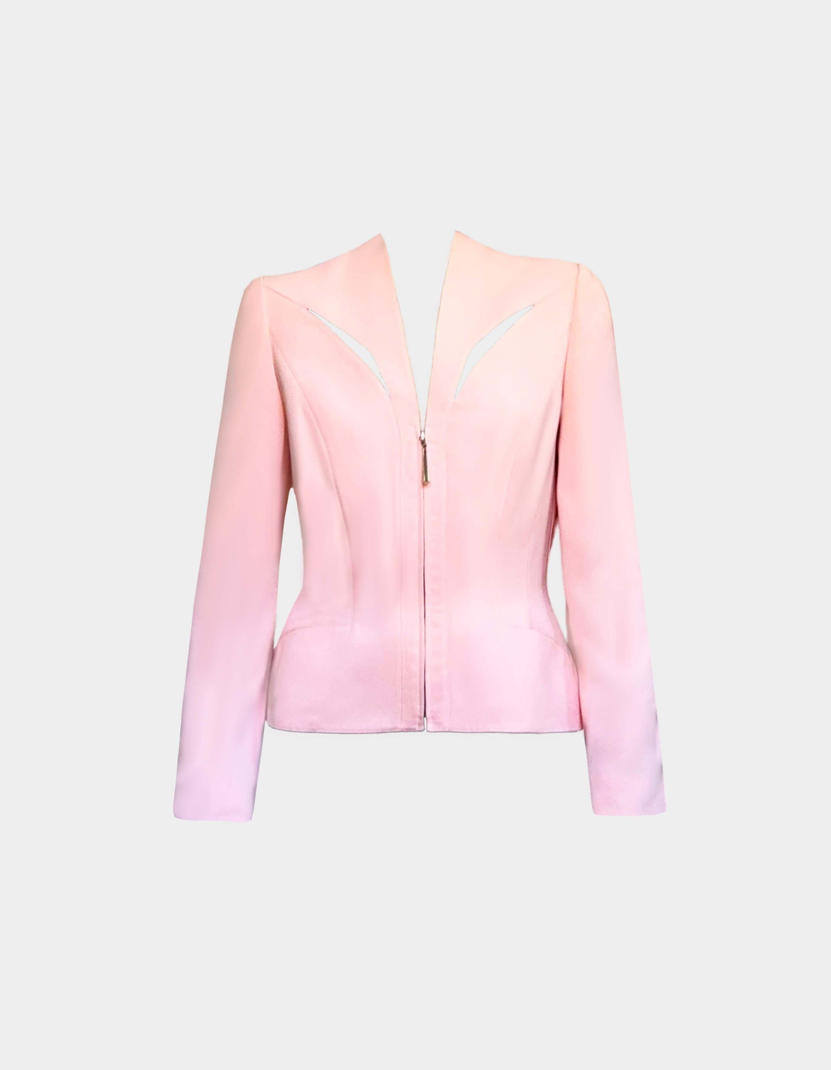 Thierry Mugler 1980s Rare Pink Cutout Blazer