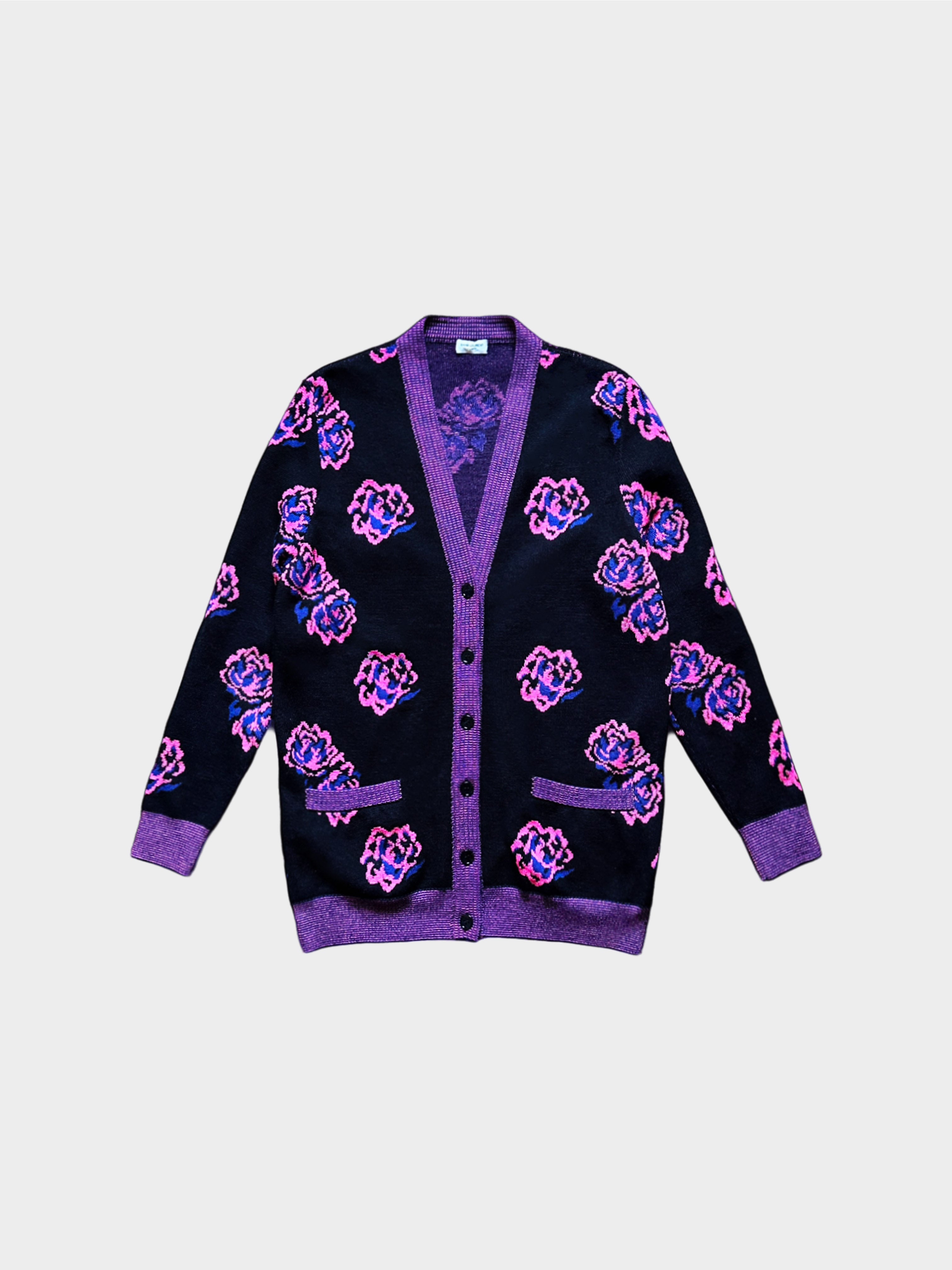 Saint Laurent SS 2016 Purple Rose Cardigan