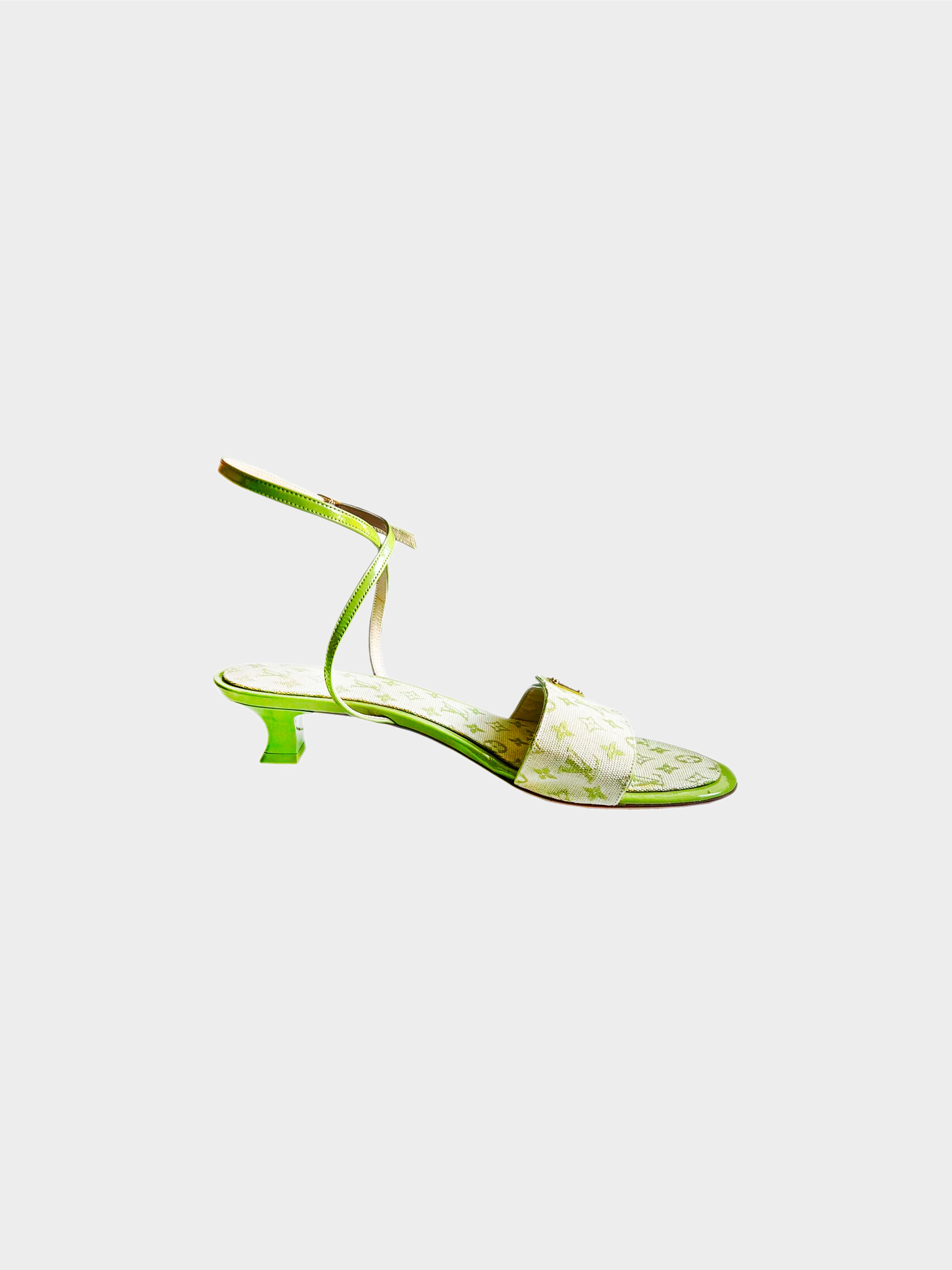 Louis Vuitton 2000s Green Monogram Heels