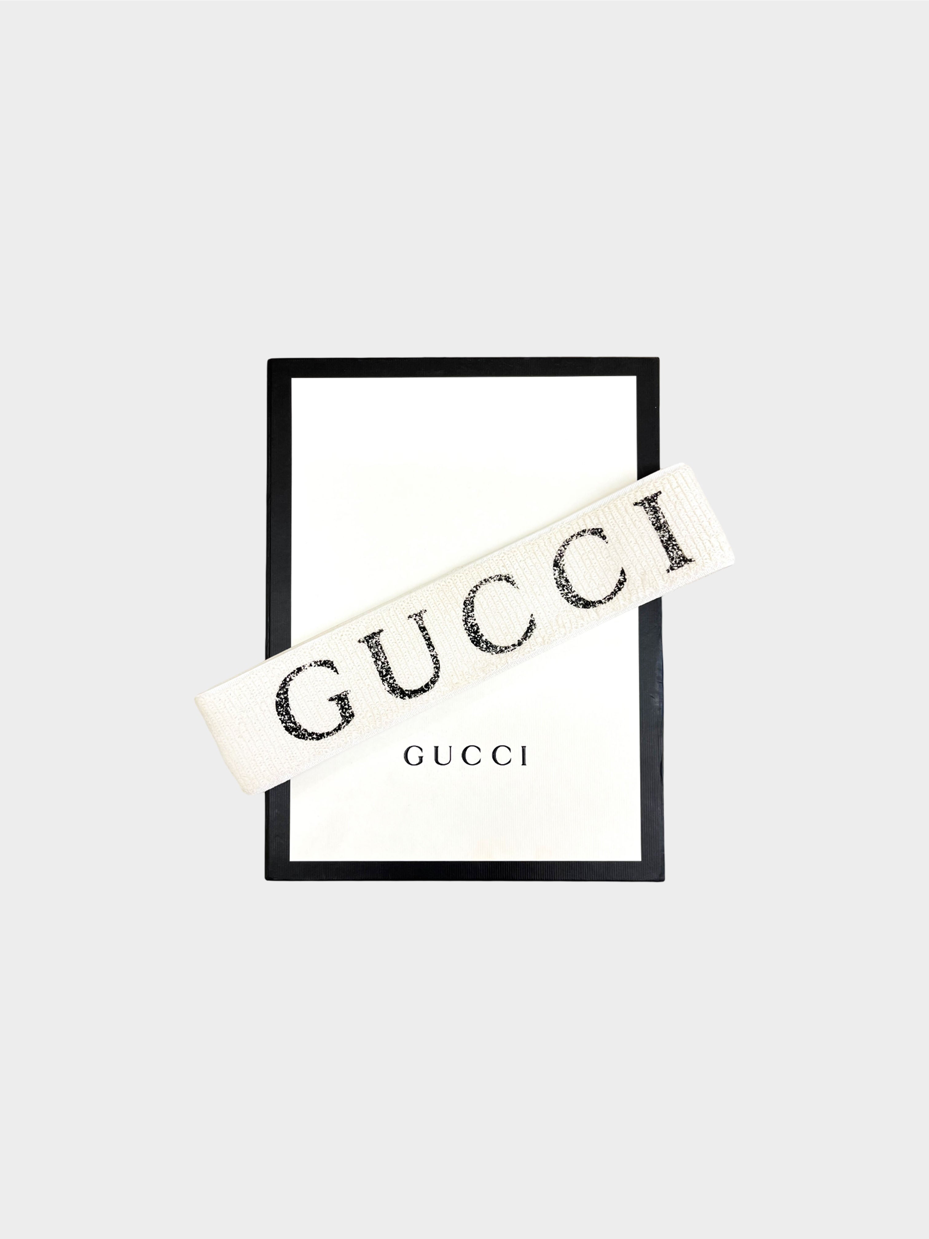 Gucci 2018 Cream and Black Cotton Sweatband