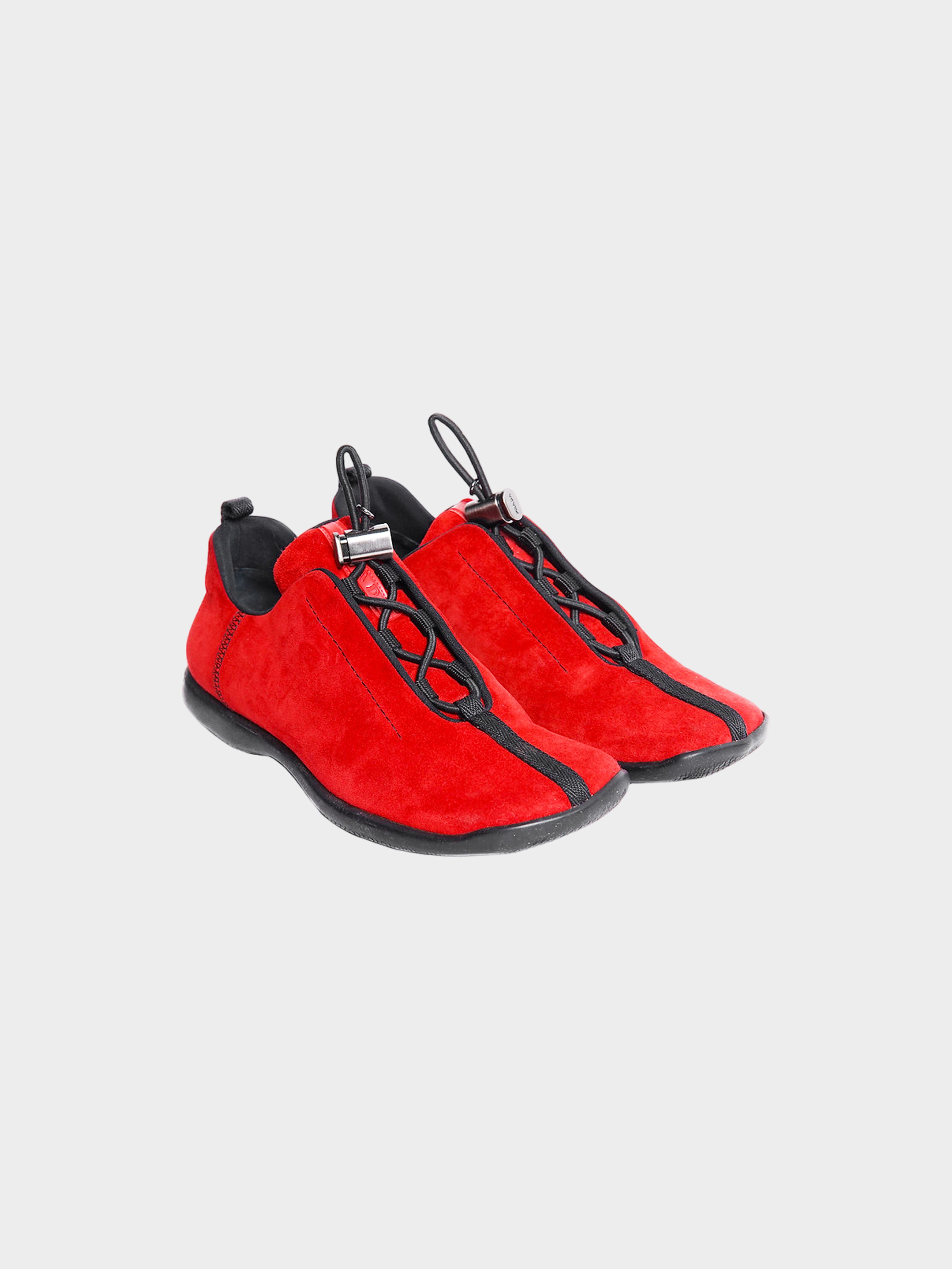 Prada FW 1999 Red Suede Sneakers