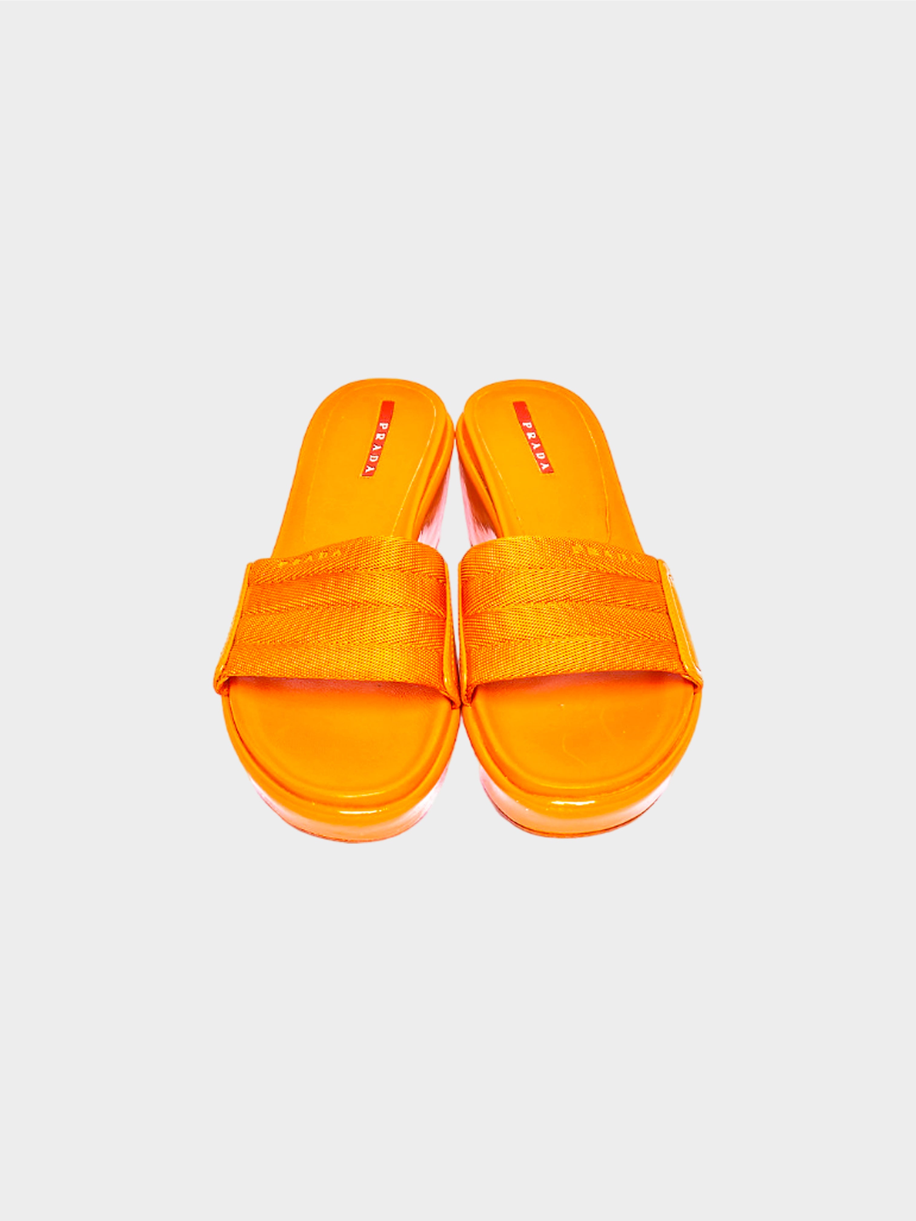 Prada Sport 2000s Orange Platform Sandals