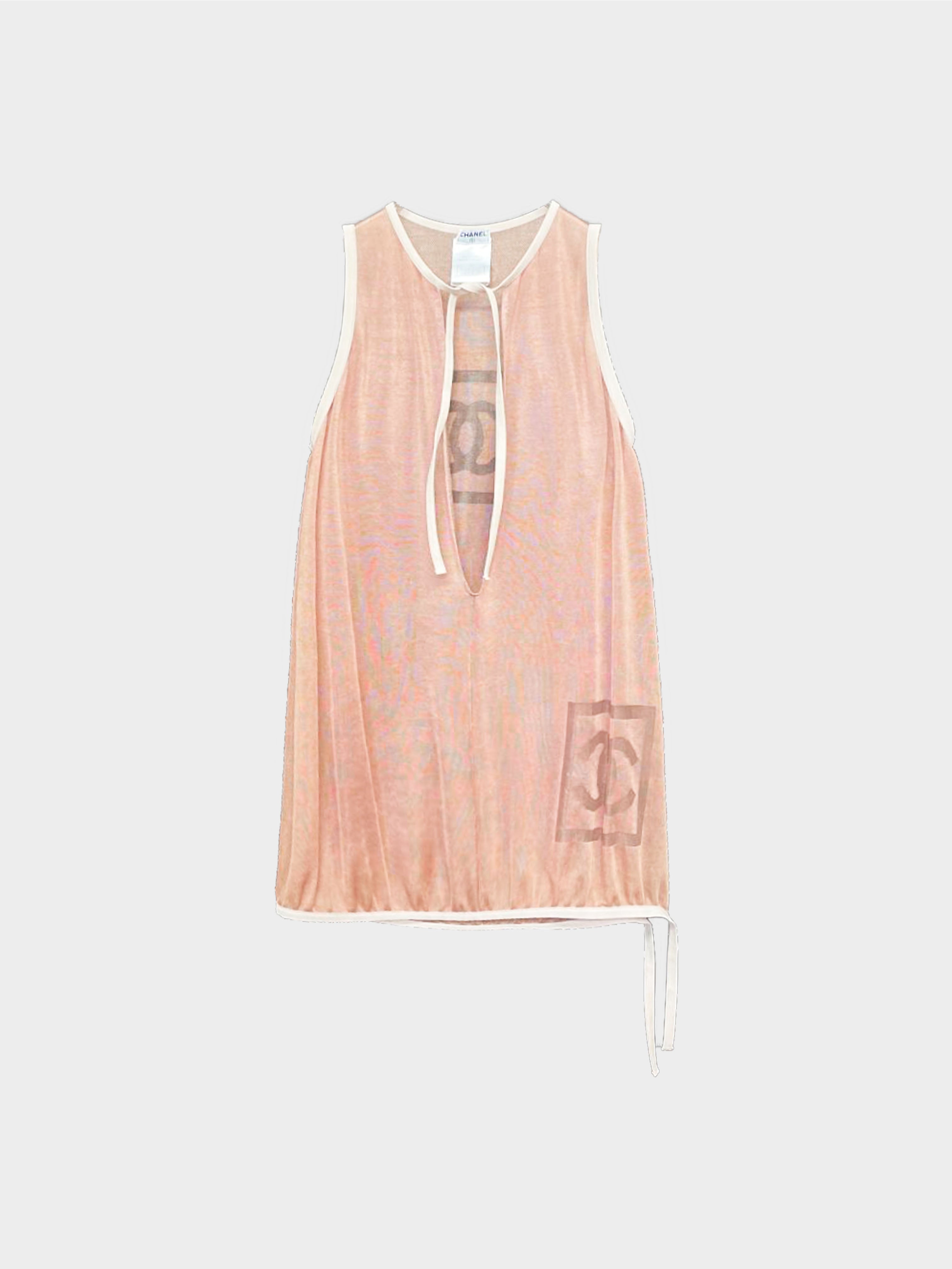 Chanel SS 2003 Sports CC Logo Mesh Tunic TankTop