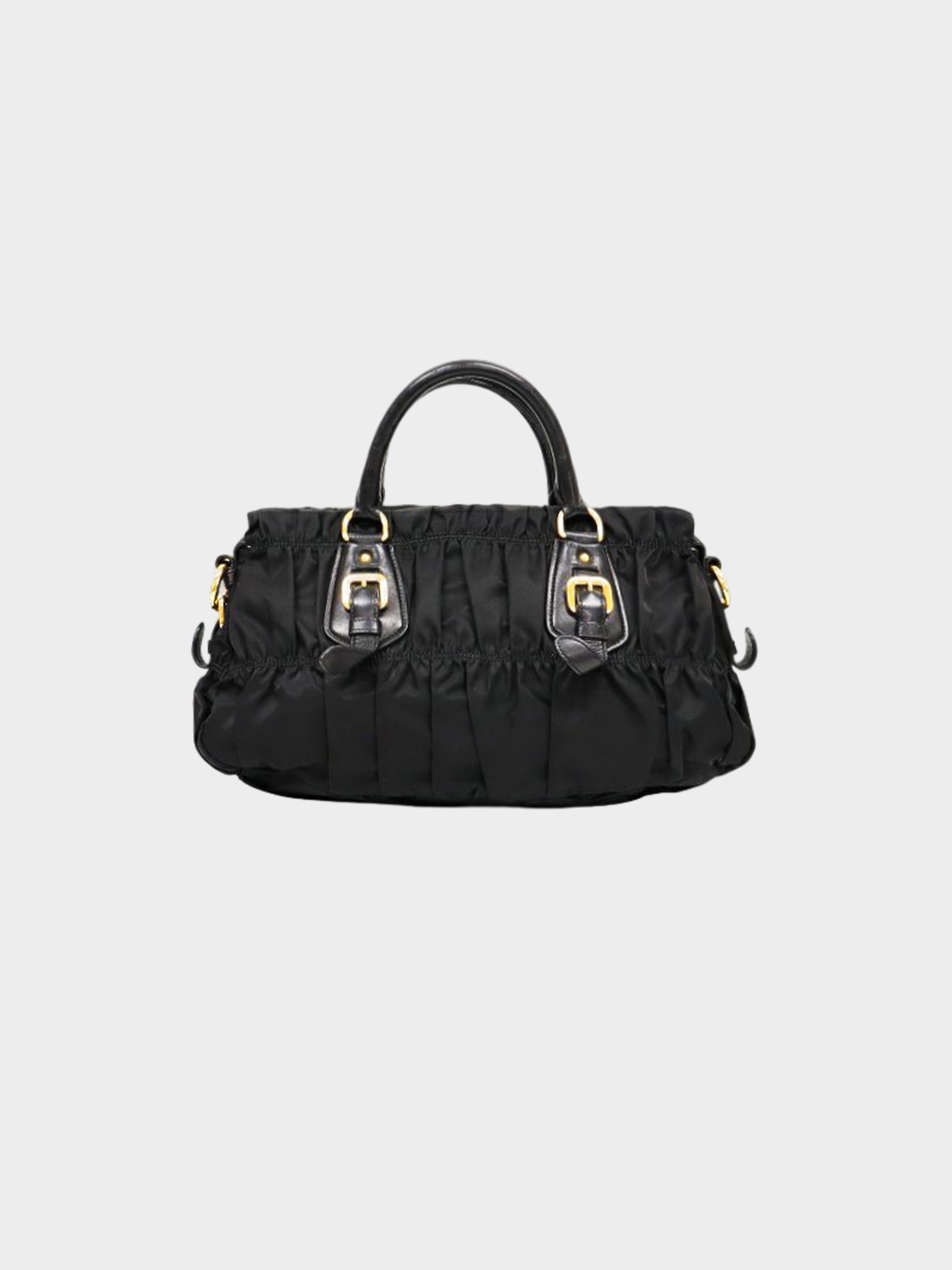 Prada 2000s Black Gaufre Tessuto Nylon 2-Way Bag