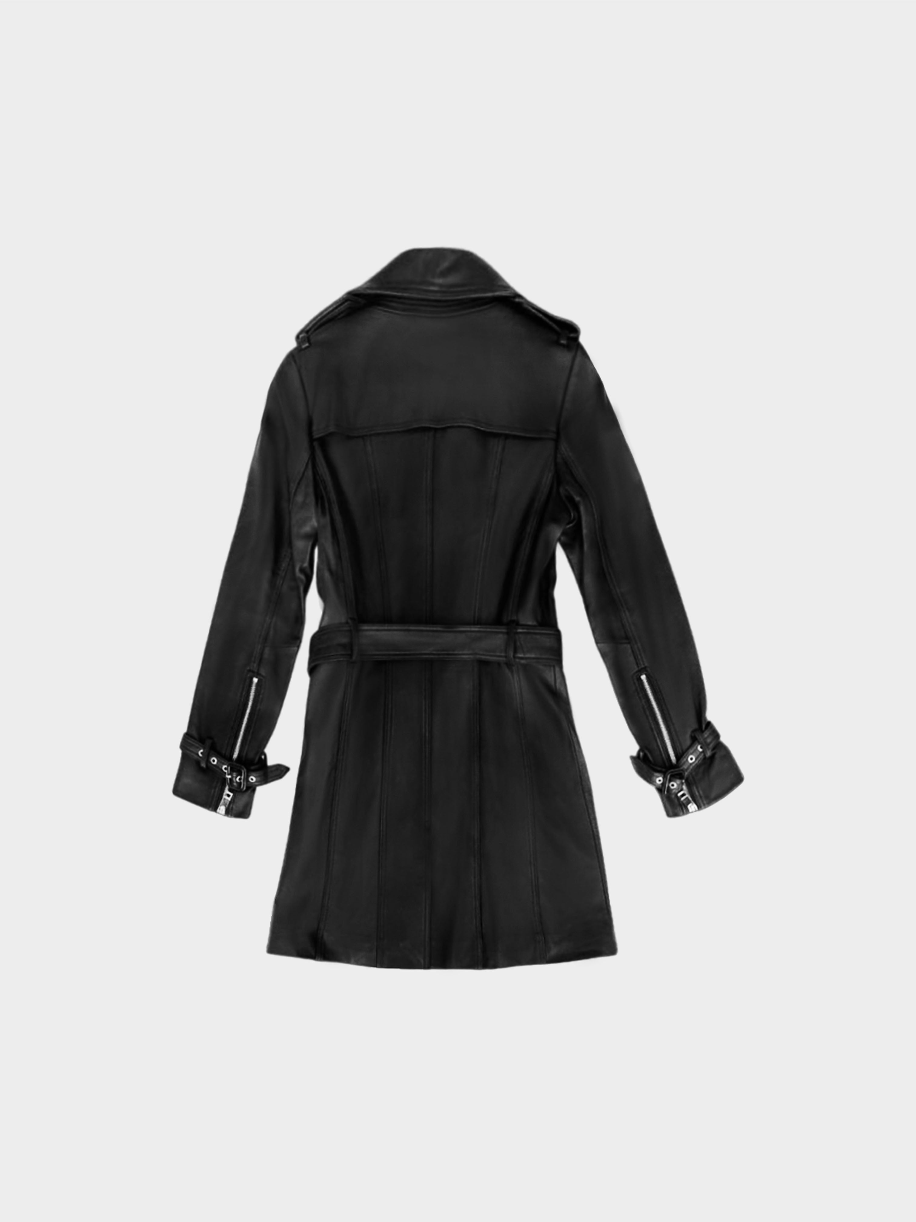 Burberry 2017 Black Sandringham Leather Trench Coat